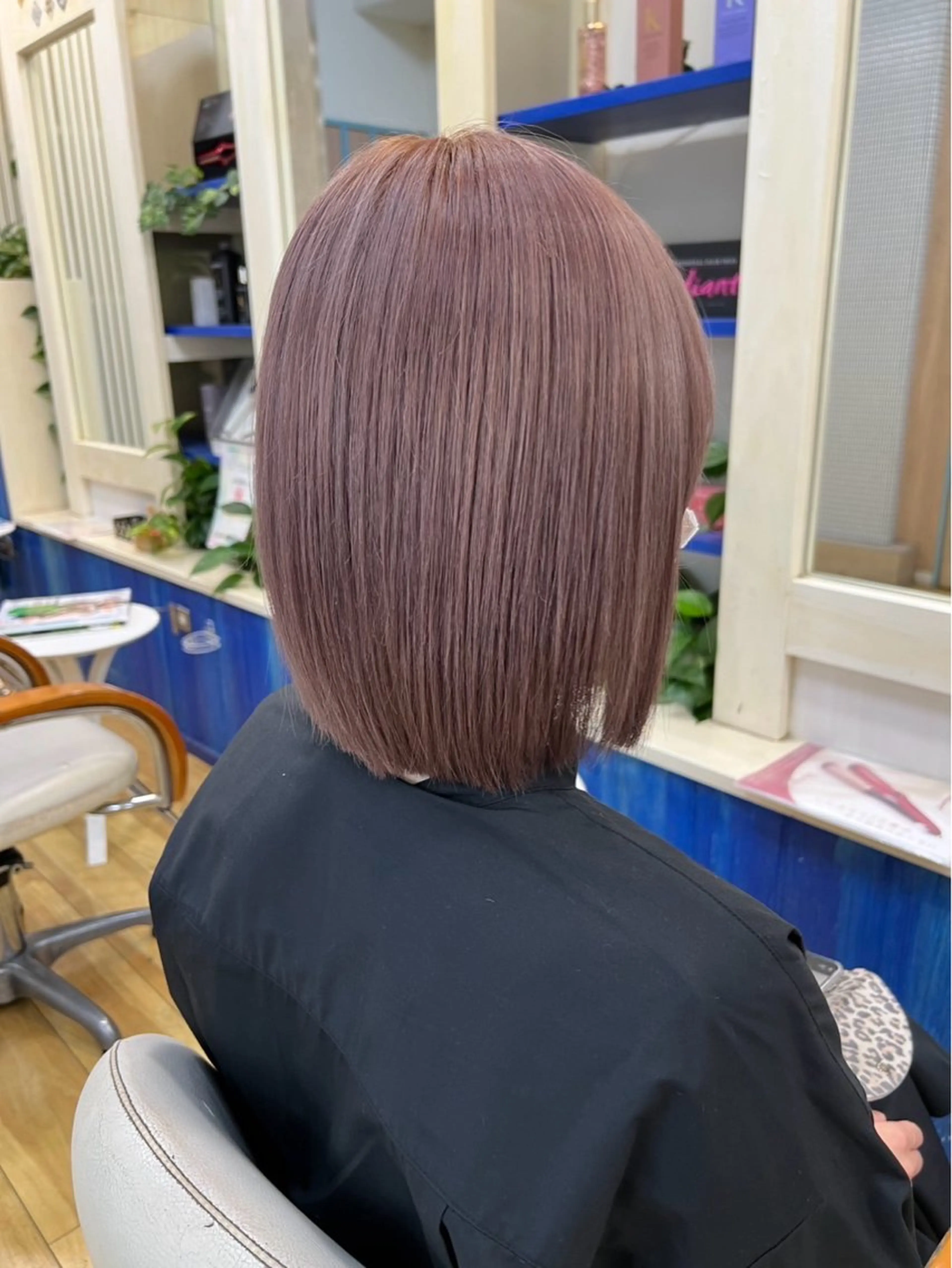 ミディアム カラー ヘアアレンジ ベージュカラー ブリーチ ピンクカラー ピンクベージュ トリートメント 細川武琉/艶カラー /Aqua limeのヘアスタイル