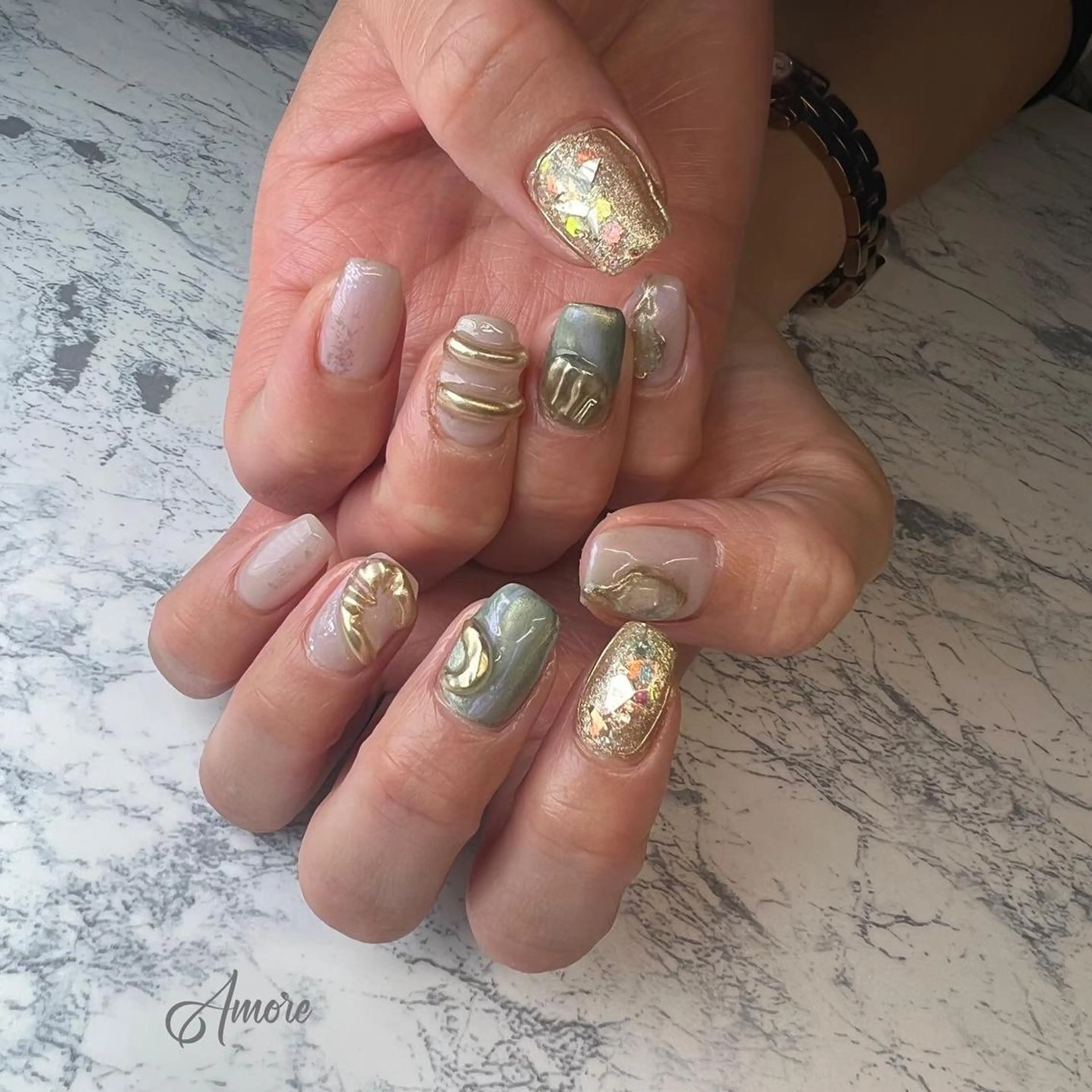 ネイル ジェルネイル 氷ネイル・うるうるネイル マグネットネイル ミラーネイル ニュアンスネイル You kyehwaのネイルデザイン