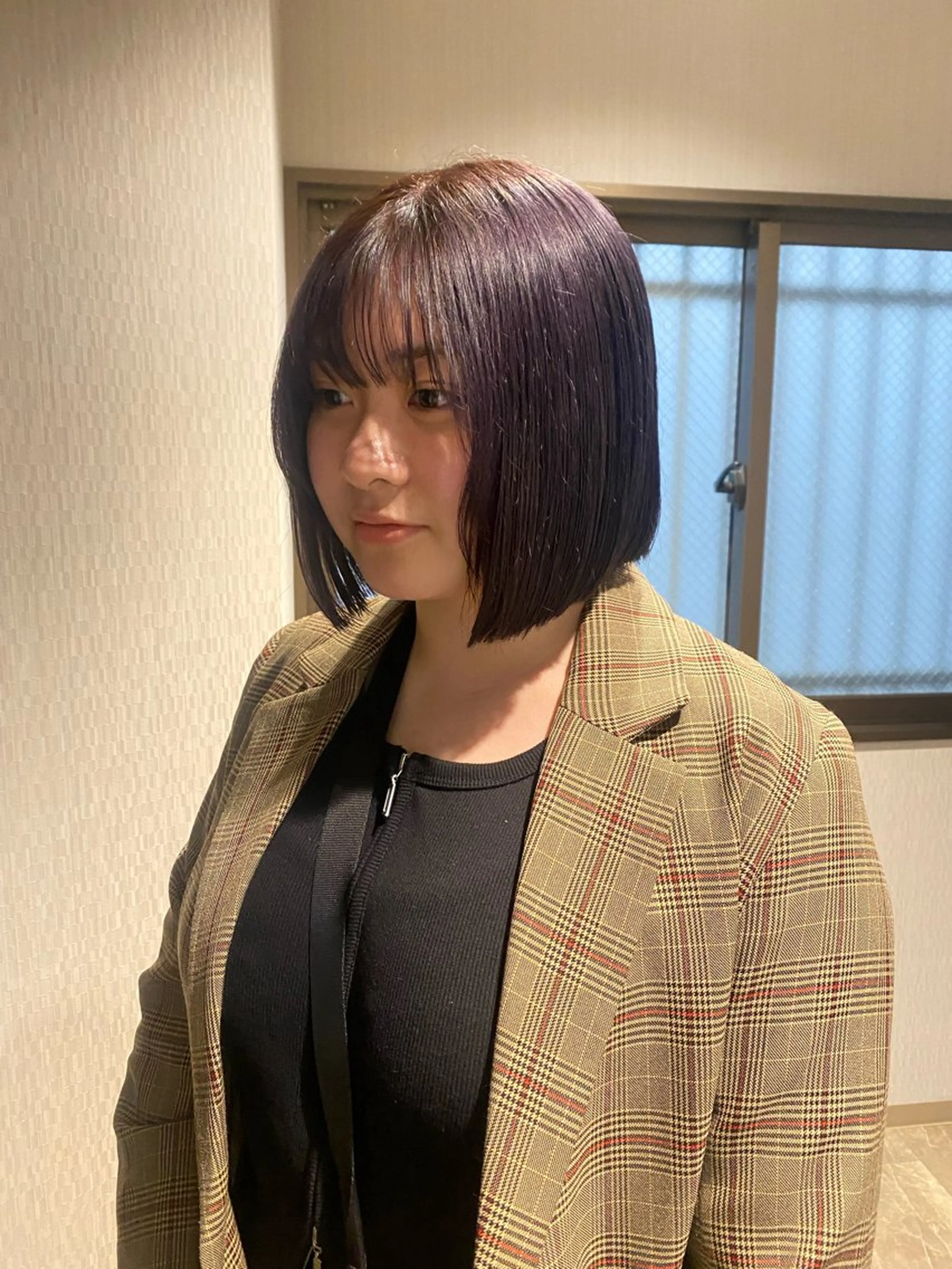 ミディアム 暖色カラー/オリーブ /ミニボブ/白柳美空のヘアスタイル