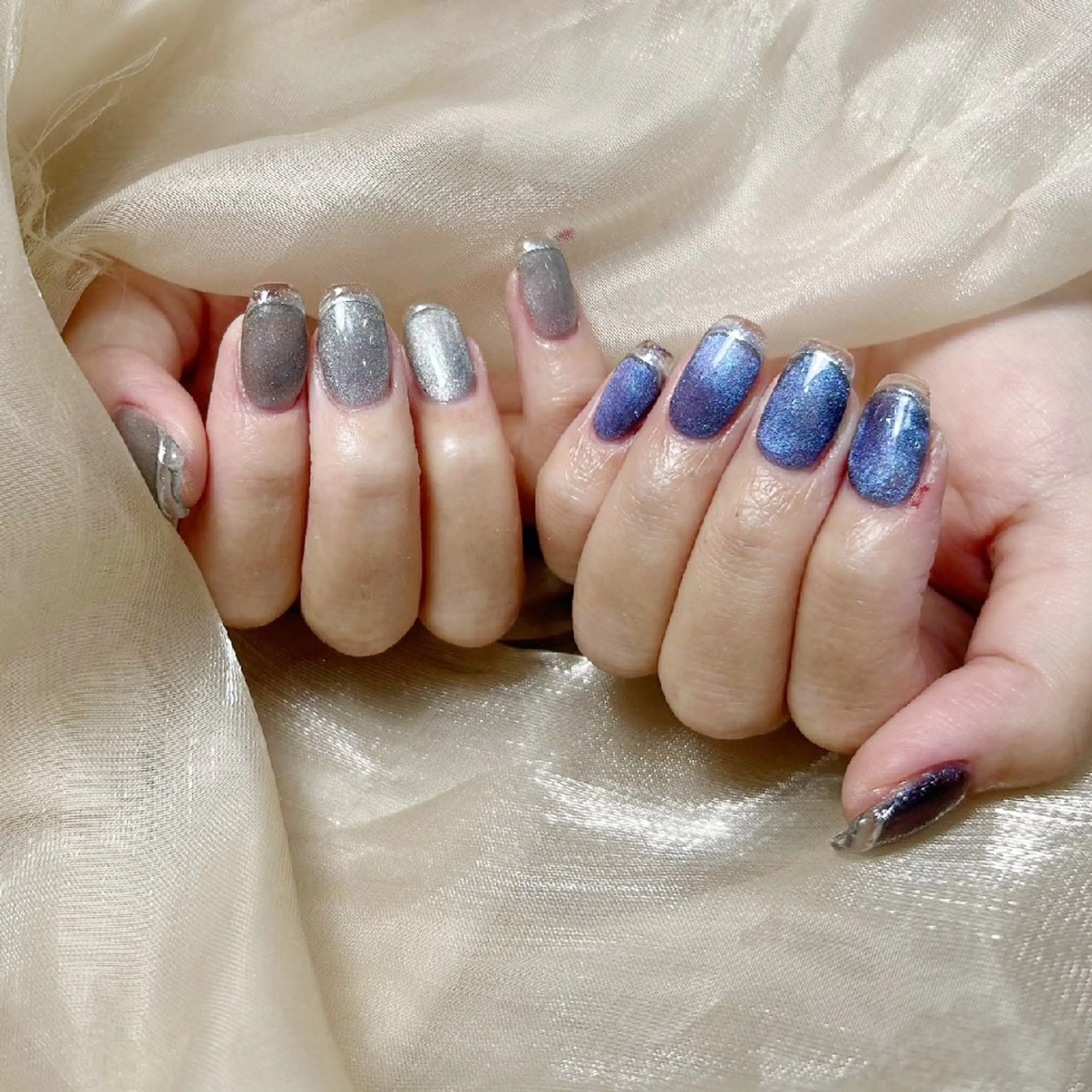 ネイル 長さ出し フレンチネイル マグネットネイル 持ち込み ネイルチップ ハンドネイル UM Nail Salonのネイルデザイン