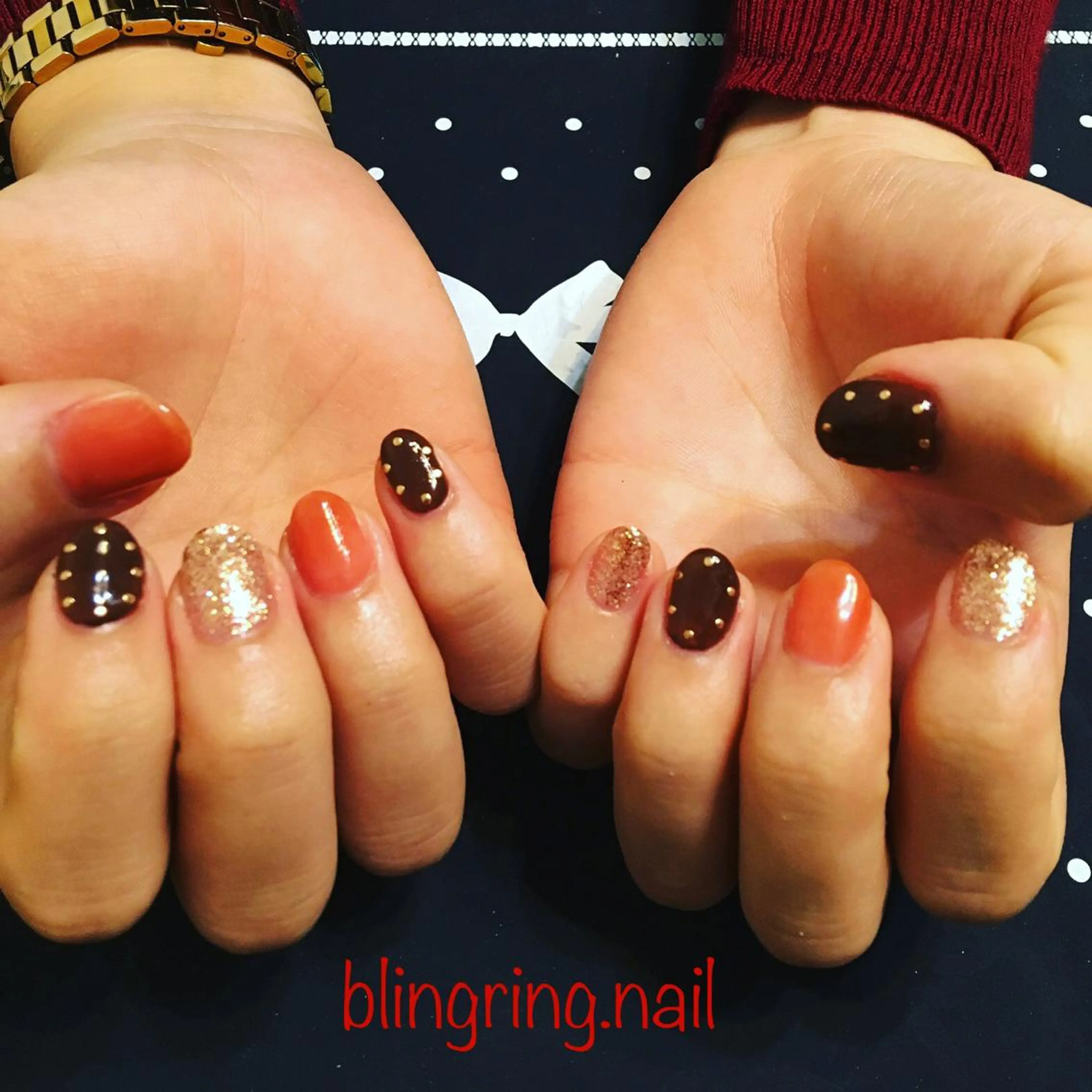 ネイル アートネイル ボルドー ハンドネイル 🌈KANÅKO 🌈のネイルデザイン