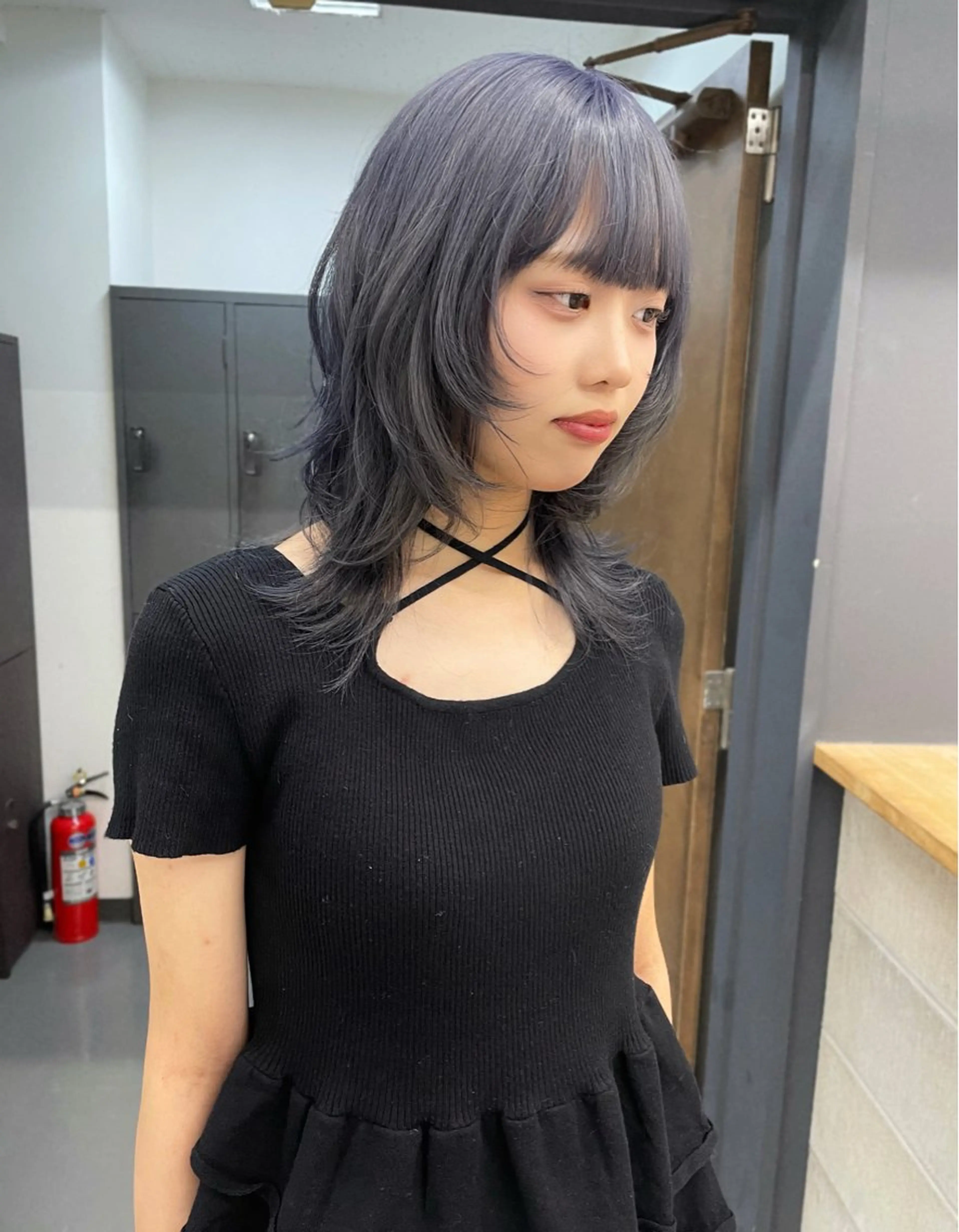 セミロング カラー ヘアカラー トリートメント カットモデル/ ハイトーン/ゆうあのヘアスタイル