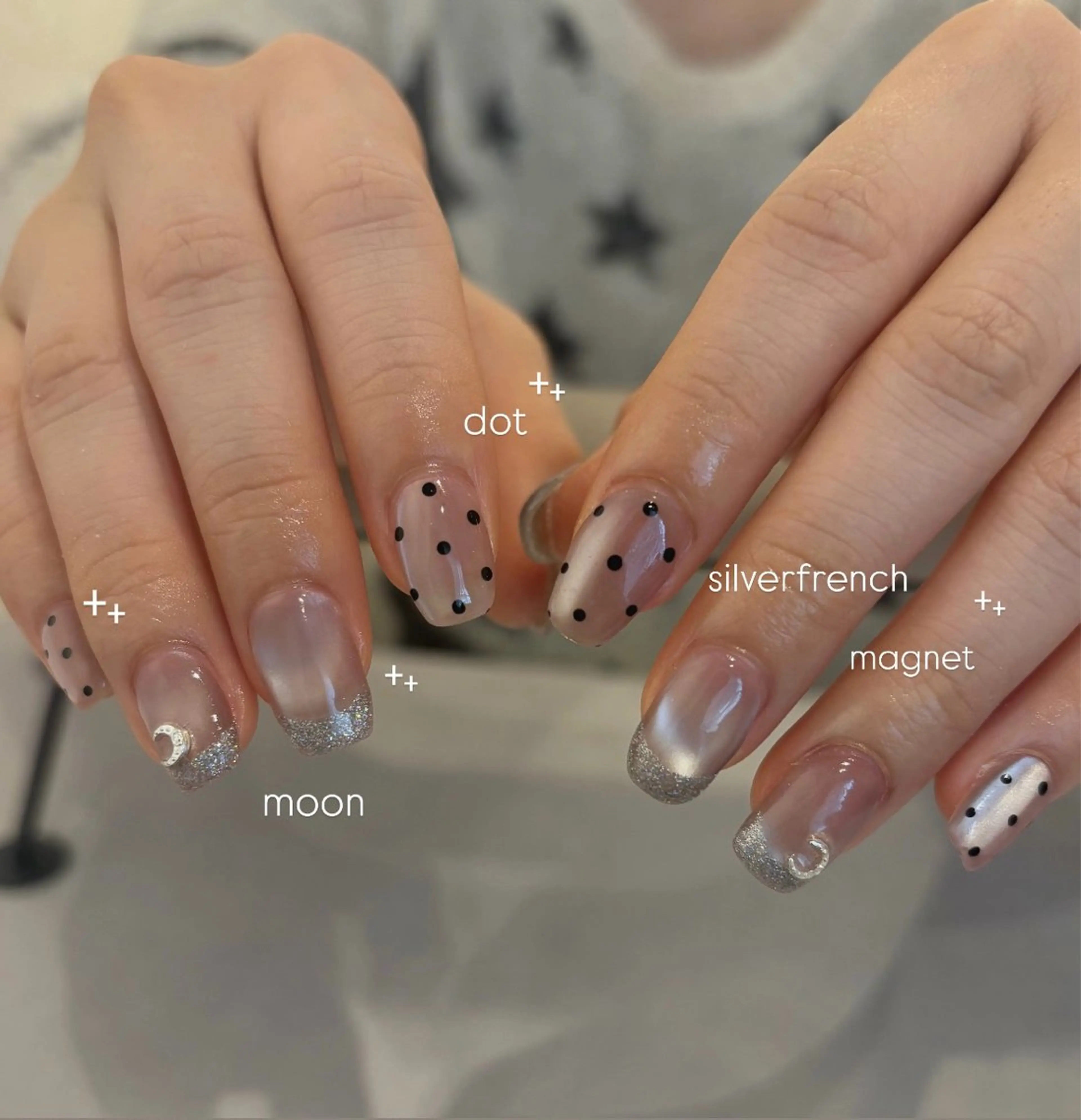ネイル ドット フレンチネイル キラキラネイル マグネットネイル シンプルネイル ハンドネイル ハンドケア enurk店 🍋 丸谷みく♥のその他イメージ