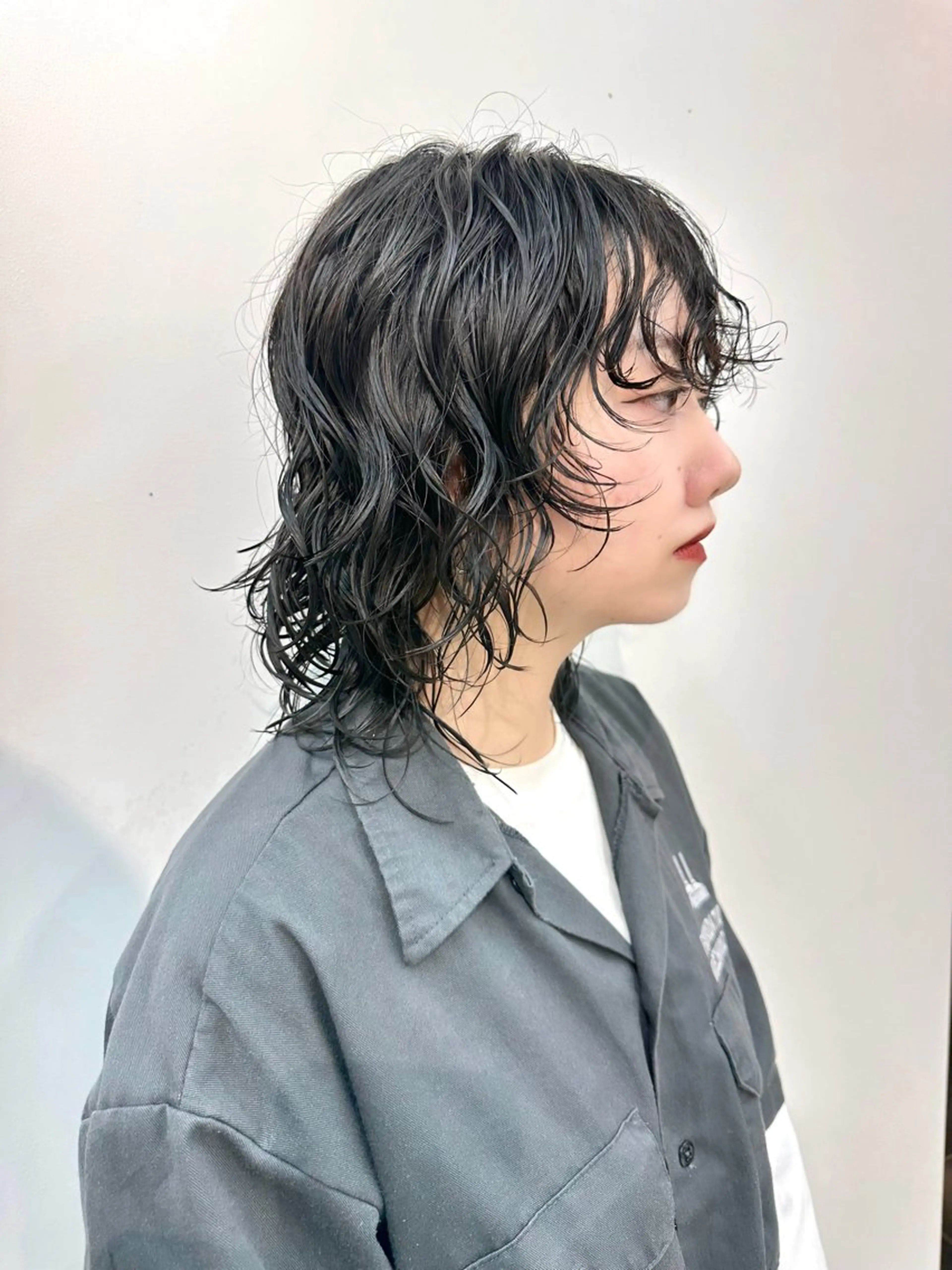 ミディアム カラー パーマ vain所属・パーマウルフショート 濱田匠のヘアスタイル