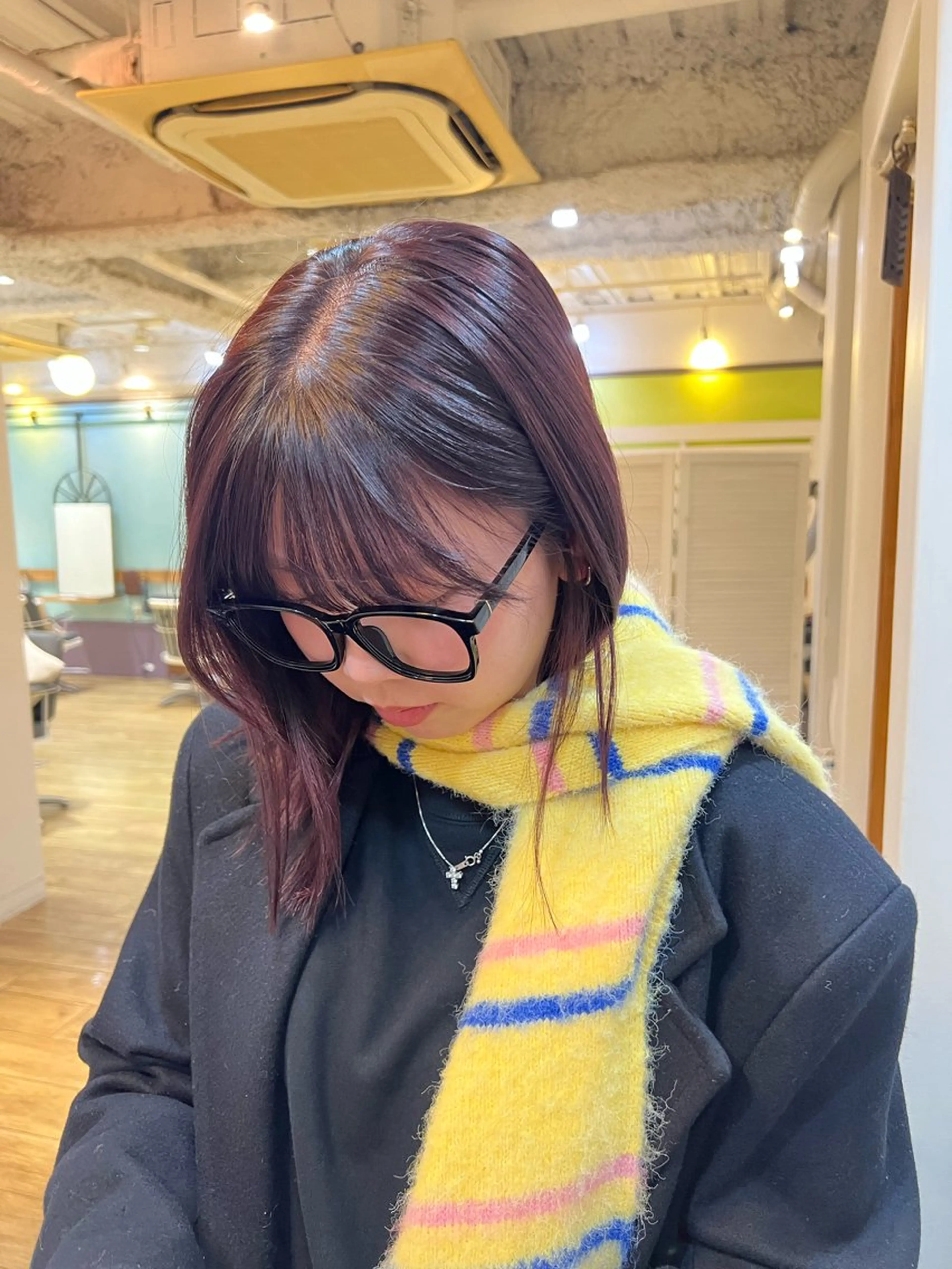 ミディアム カラー ヘアカラー トリートメント Garland 表参道所属・ミディアムレイヤー/ 艶カラー🎀　emiのヘアスタイル