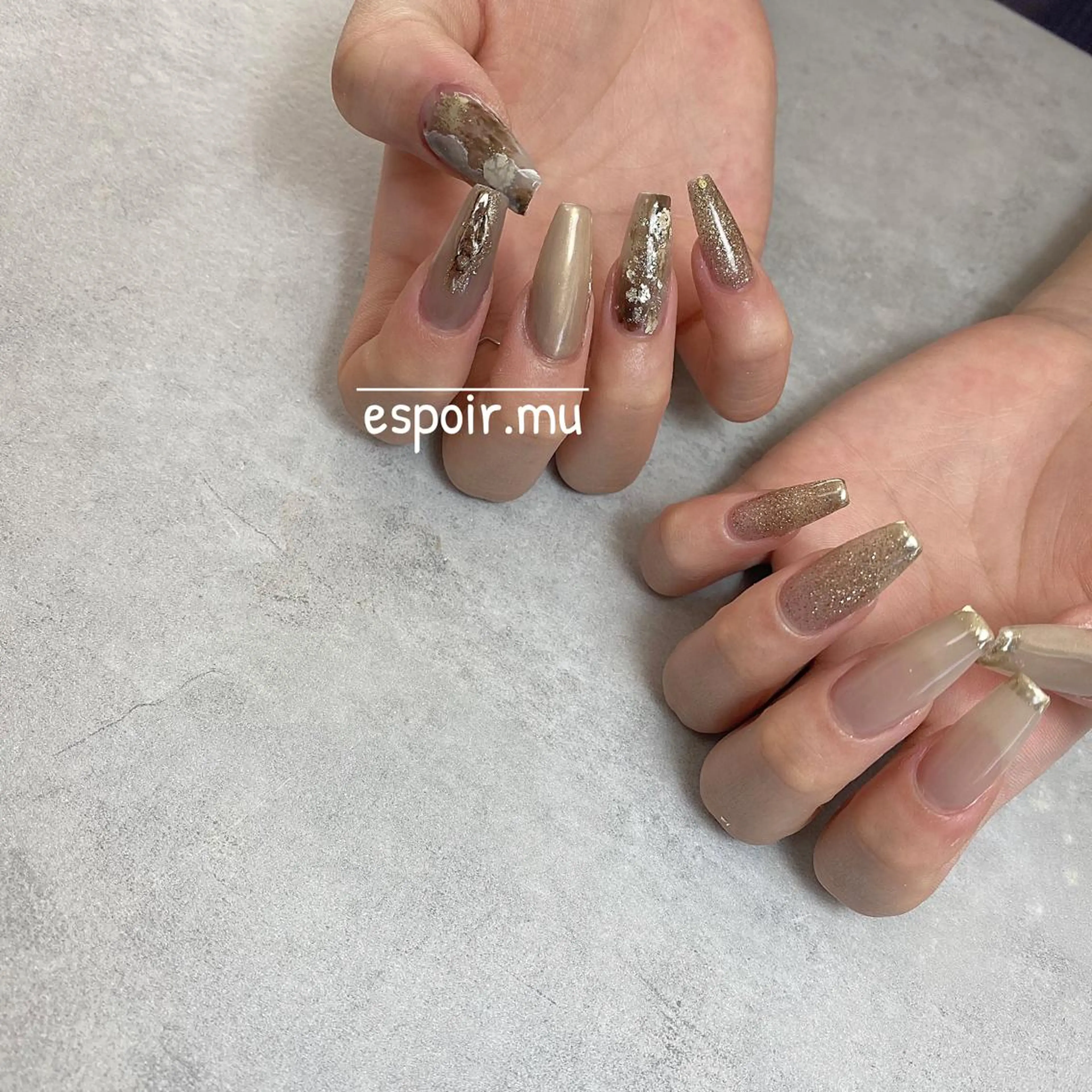 ロング ネイル espoir. muのネイルデザイン