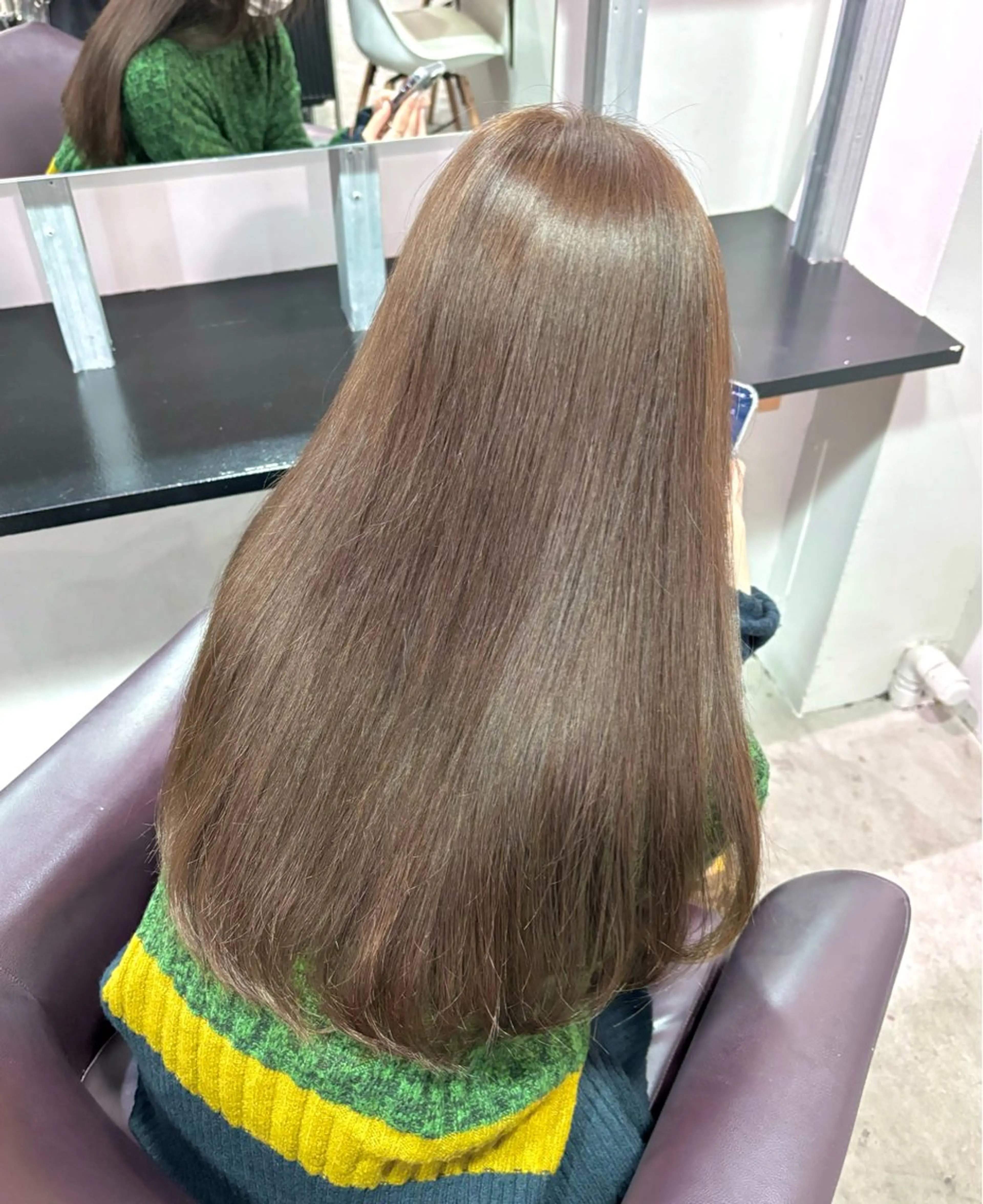 ロング カラー カット ヘアカラー トリートメント こまつ まりやのヘアスタイル