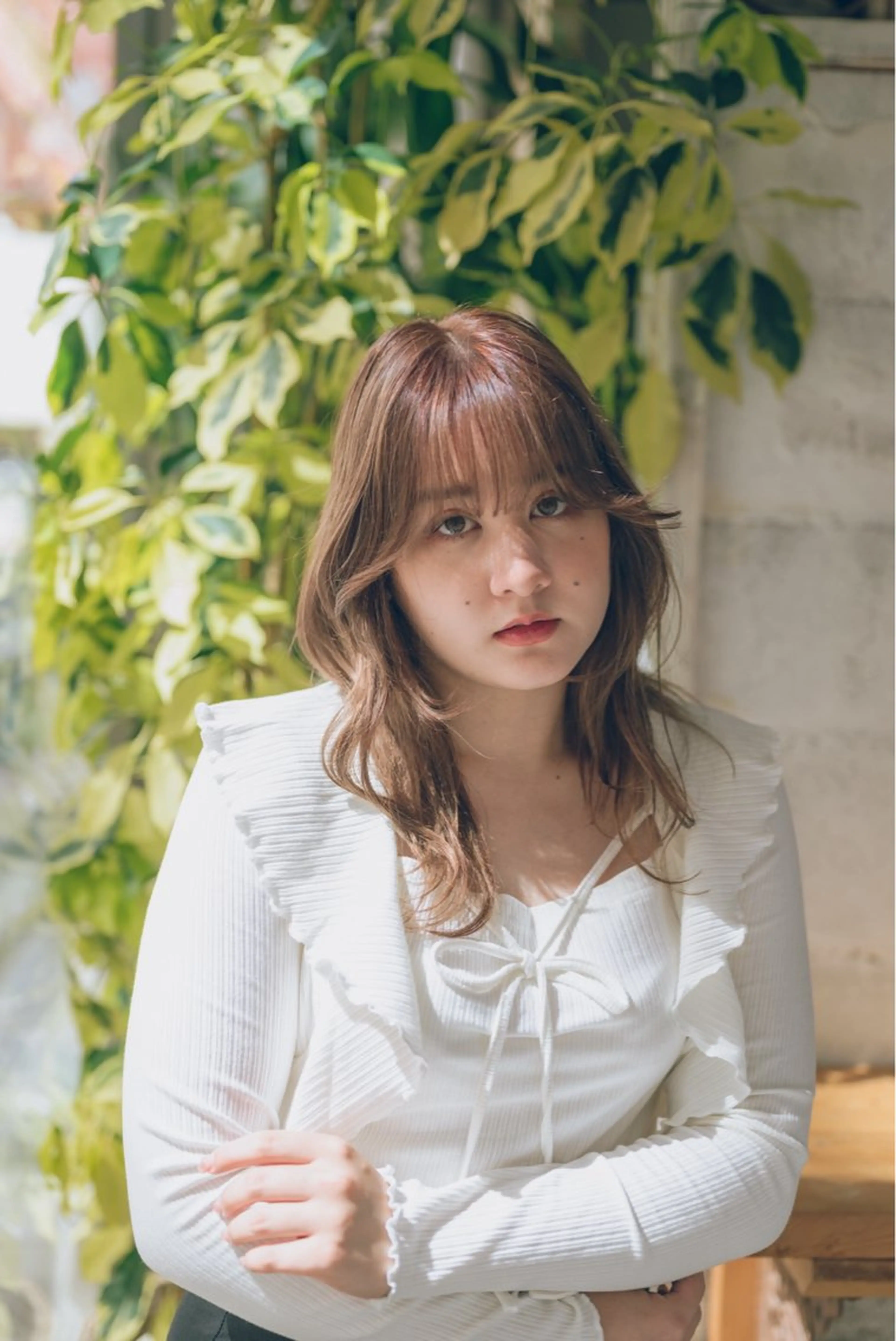 ミディアム カラー 顔まわりレイヤー レイヤーカット カット ヘアカラー トリートメント 【韓国レイヤー特化 ハッシュカット】のヘアスタイル