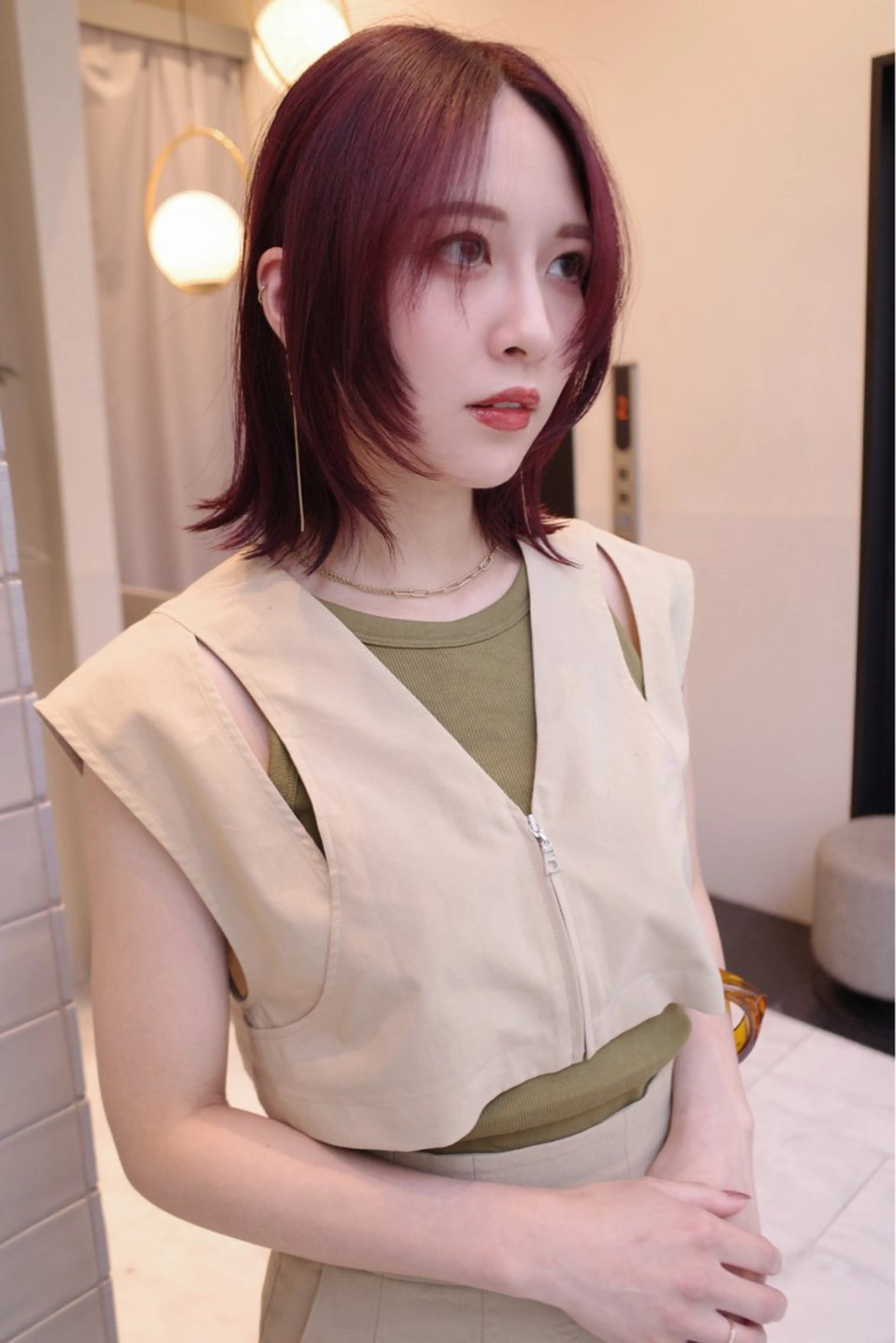 ミディアム カラー カット ヘアカラー トリートメント SALOWIN所属・ブリーチ✨ ボブ✨レイヤーのヘアスタイル