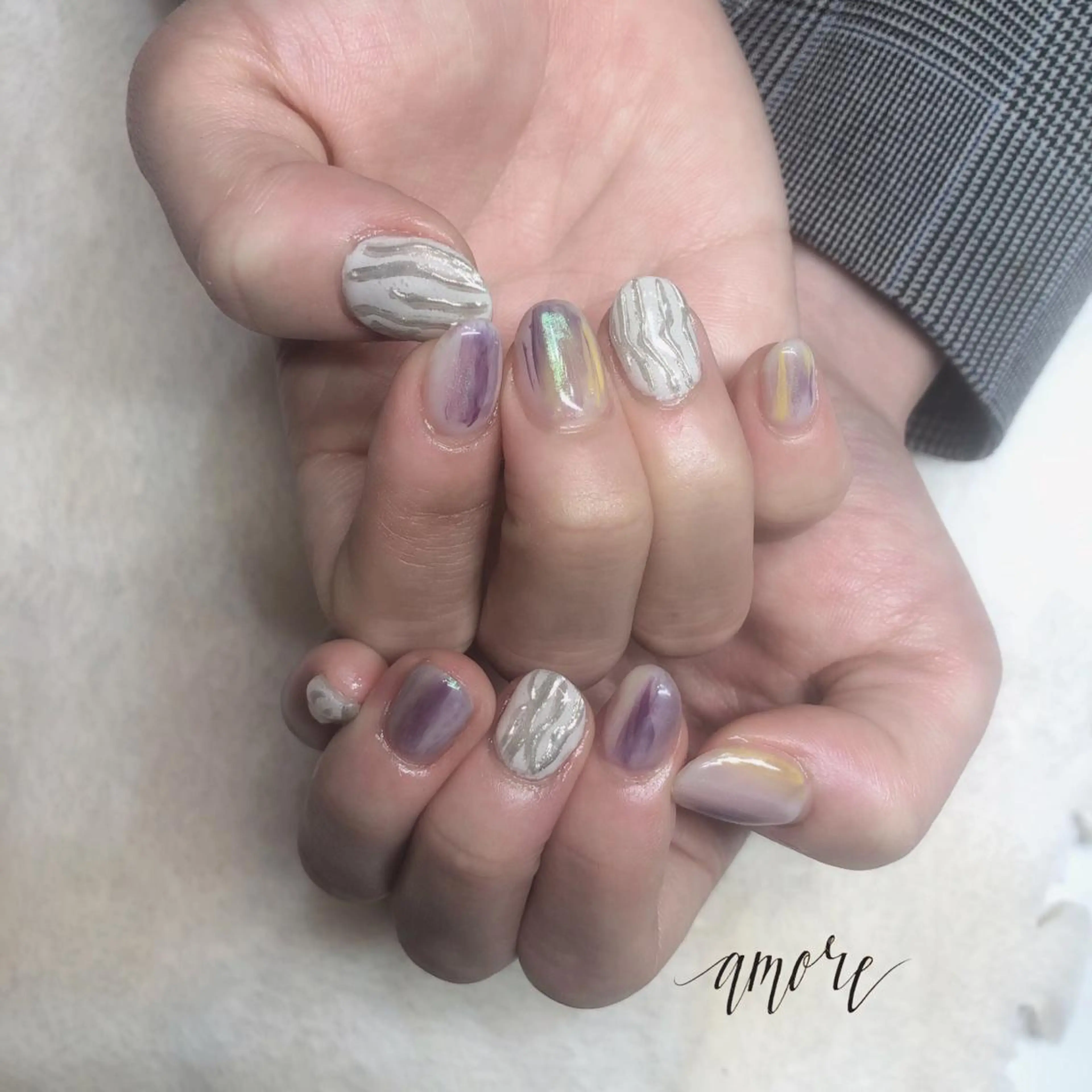 ネイル アートネイル ジェルネイル ミラーネイル ニュアンスネイル You kyehwaのネイルデザイン