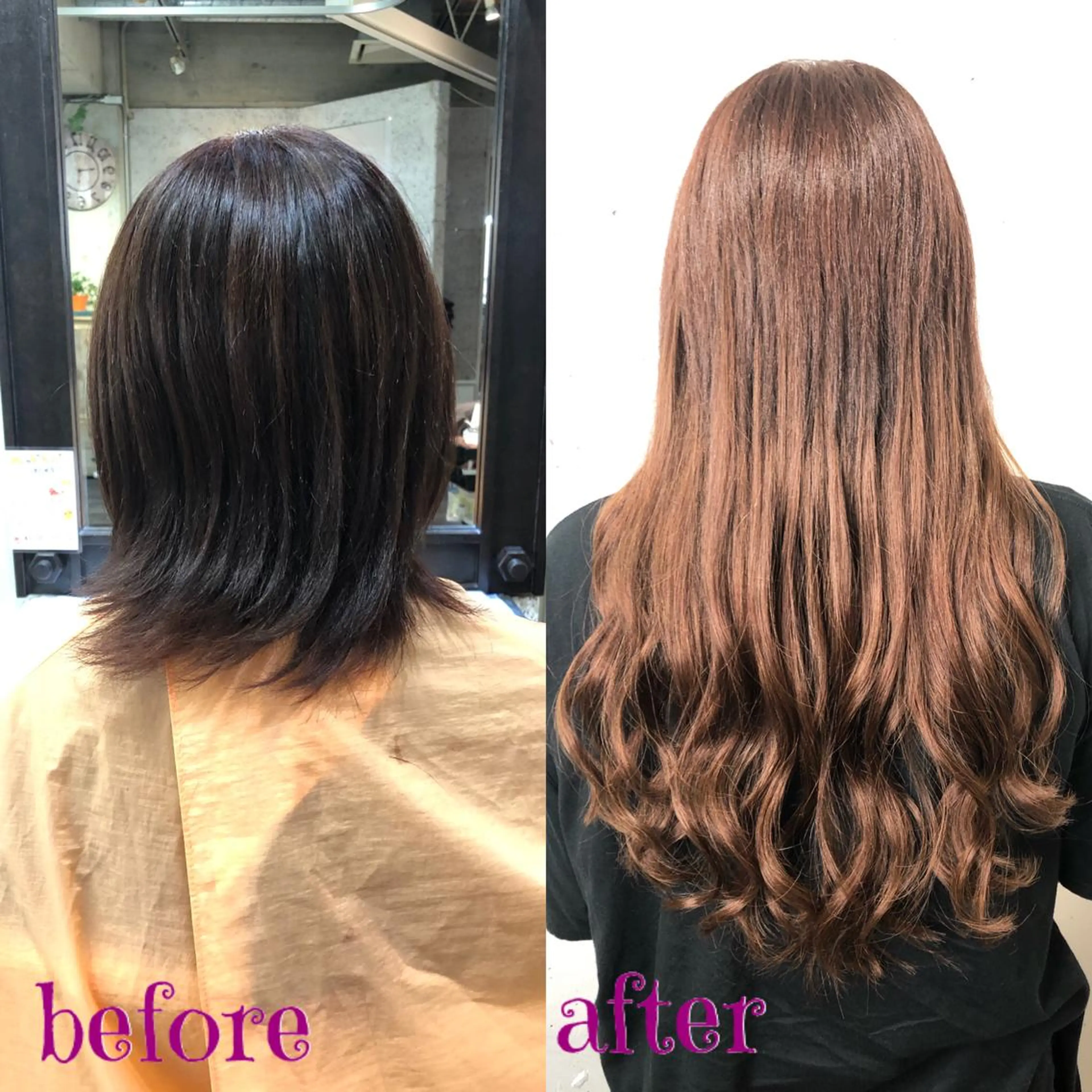 ロング カラー パーマ ヘアアレンジ シールエクステ エクステ カット トリートメント エクステ 八巻 晴香のヘアスタイル