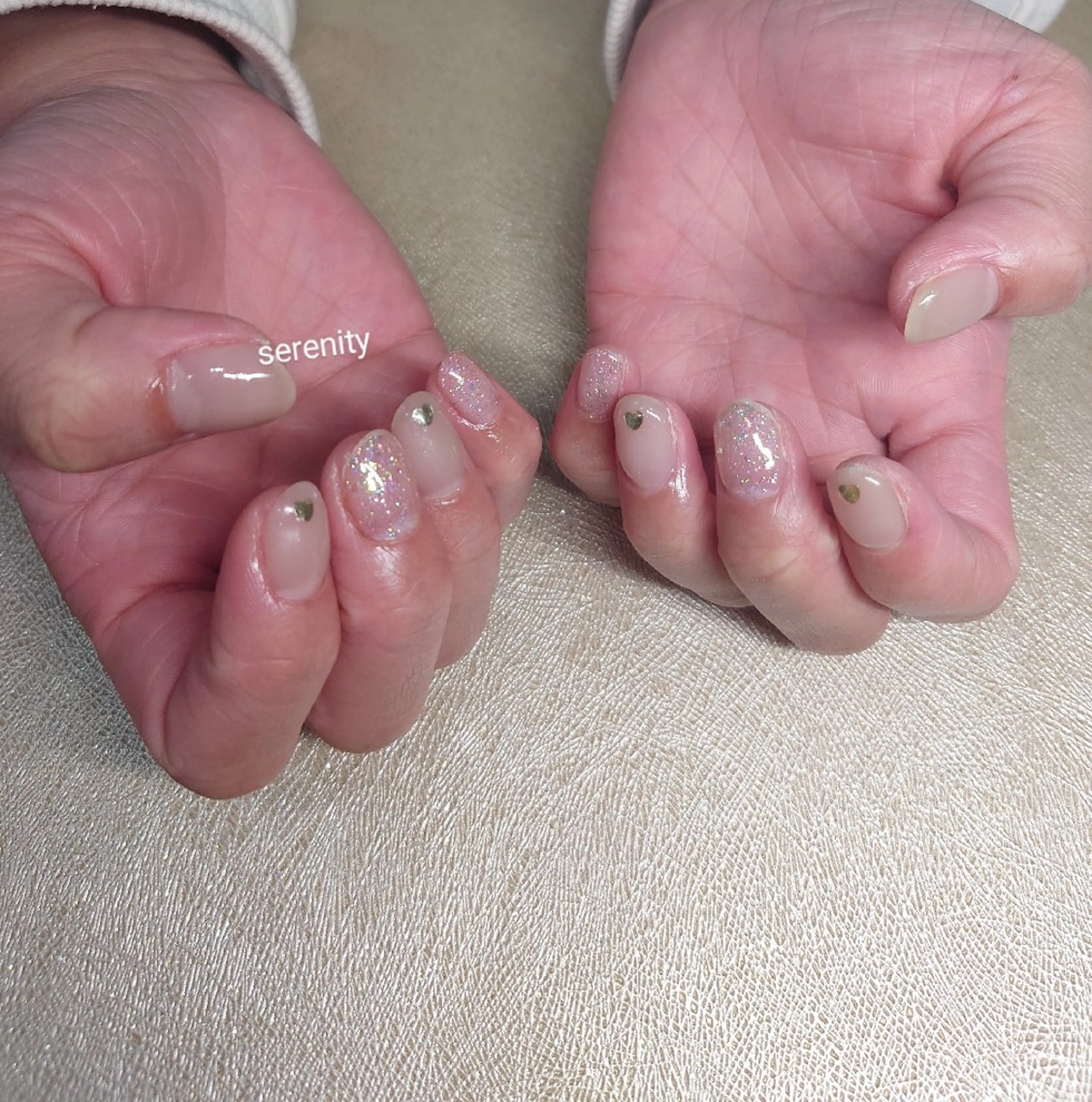 ネイル ハート ラメ(グリッター) nail  serenityのネイルデザイン