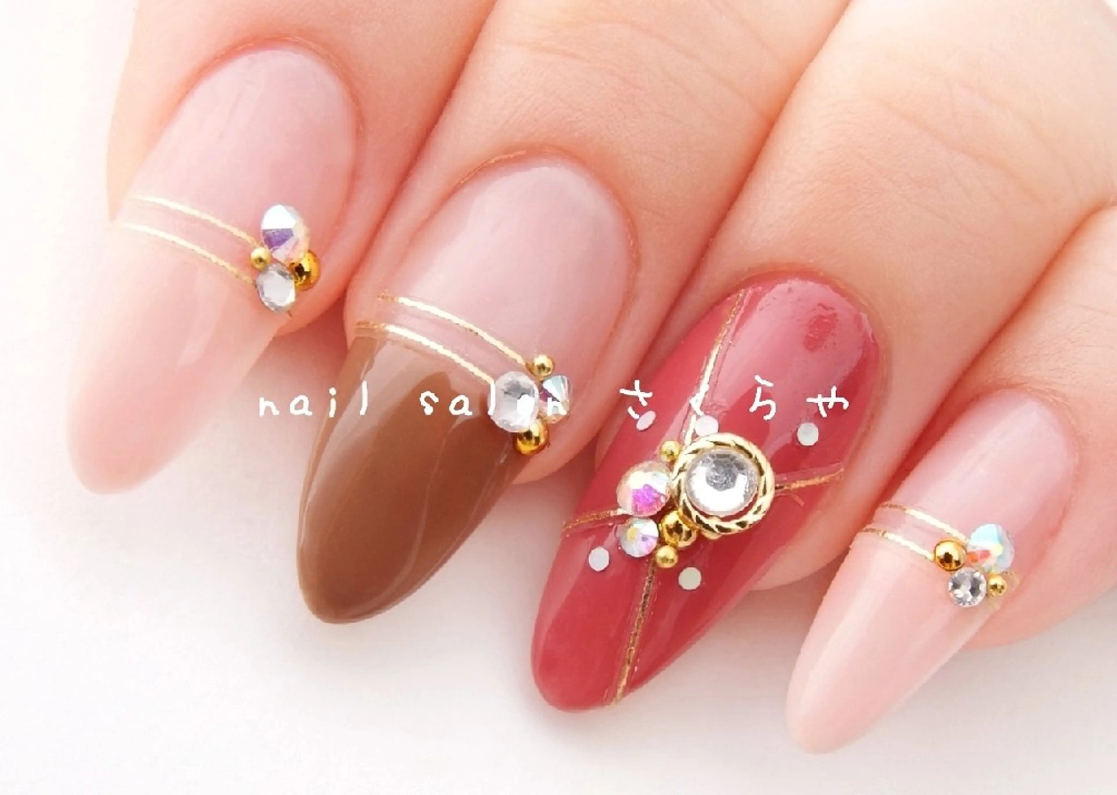 ネイル ボルドー キラキラネイル ラメ(グリッター) さくらや❤ パラジェル使用のネイルデザイン