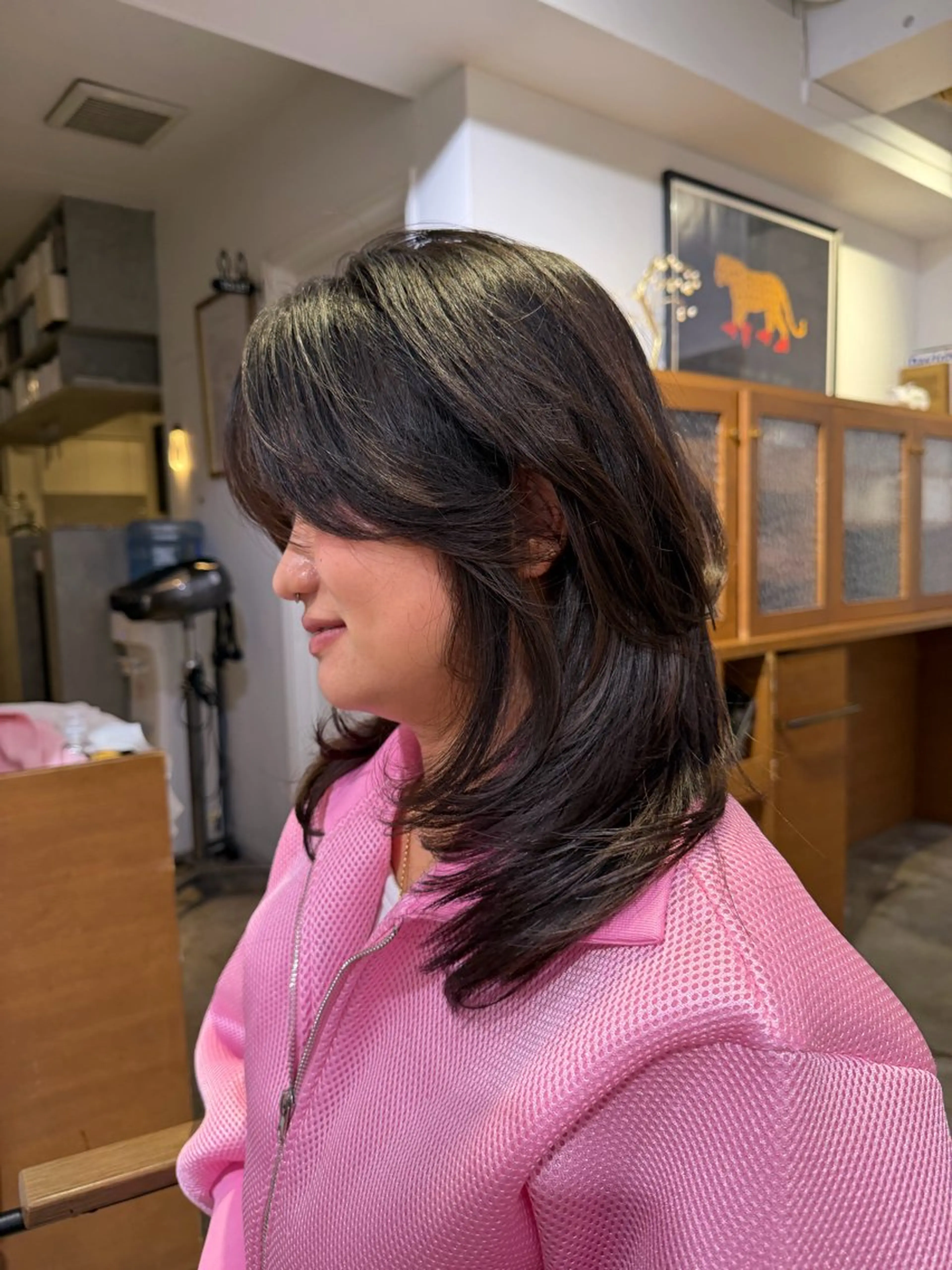 ミディアム レイヤーカット ナガミネアリサ/ 学芸大学/海外ヘアのヘアスタイル