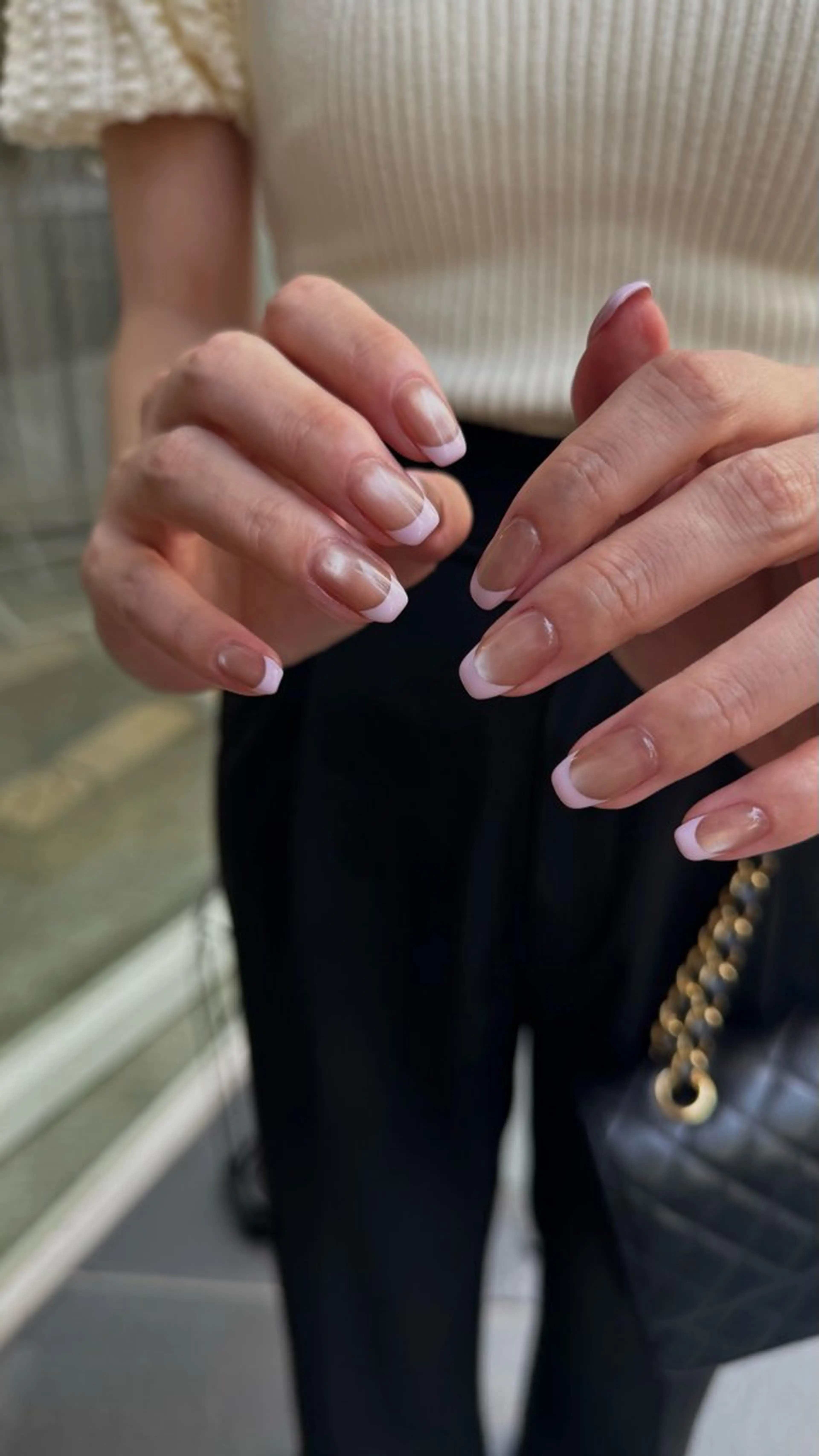 ネイル ブラウン フレンチネイル マグネットネイル ピンク ハンドネイル new.ed/ staffのネイルデザイン