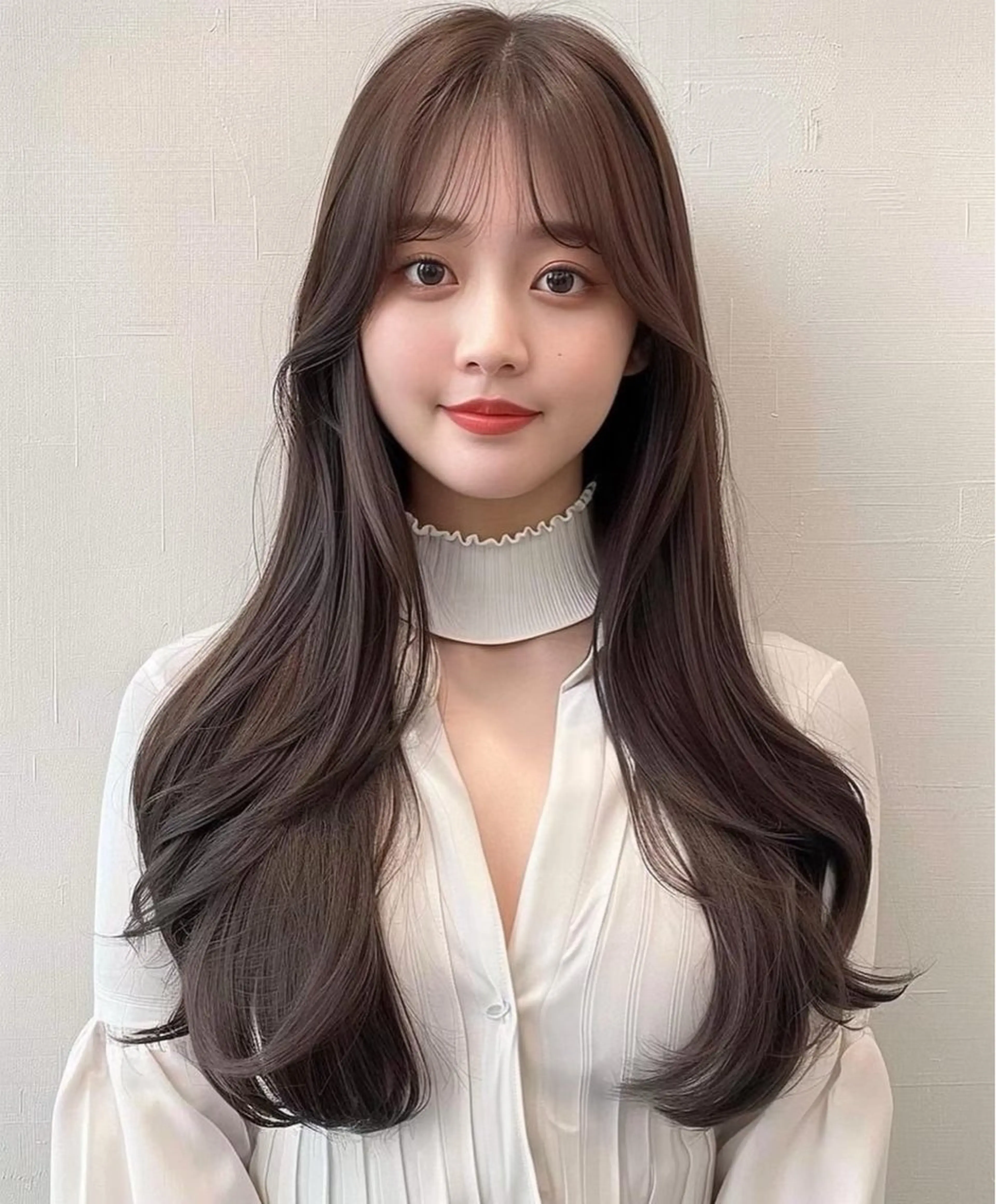 セミロング レイヤーカット ワンホン韓国風レイヤ ー/表参道/みづきのヘアスタイル