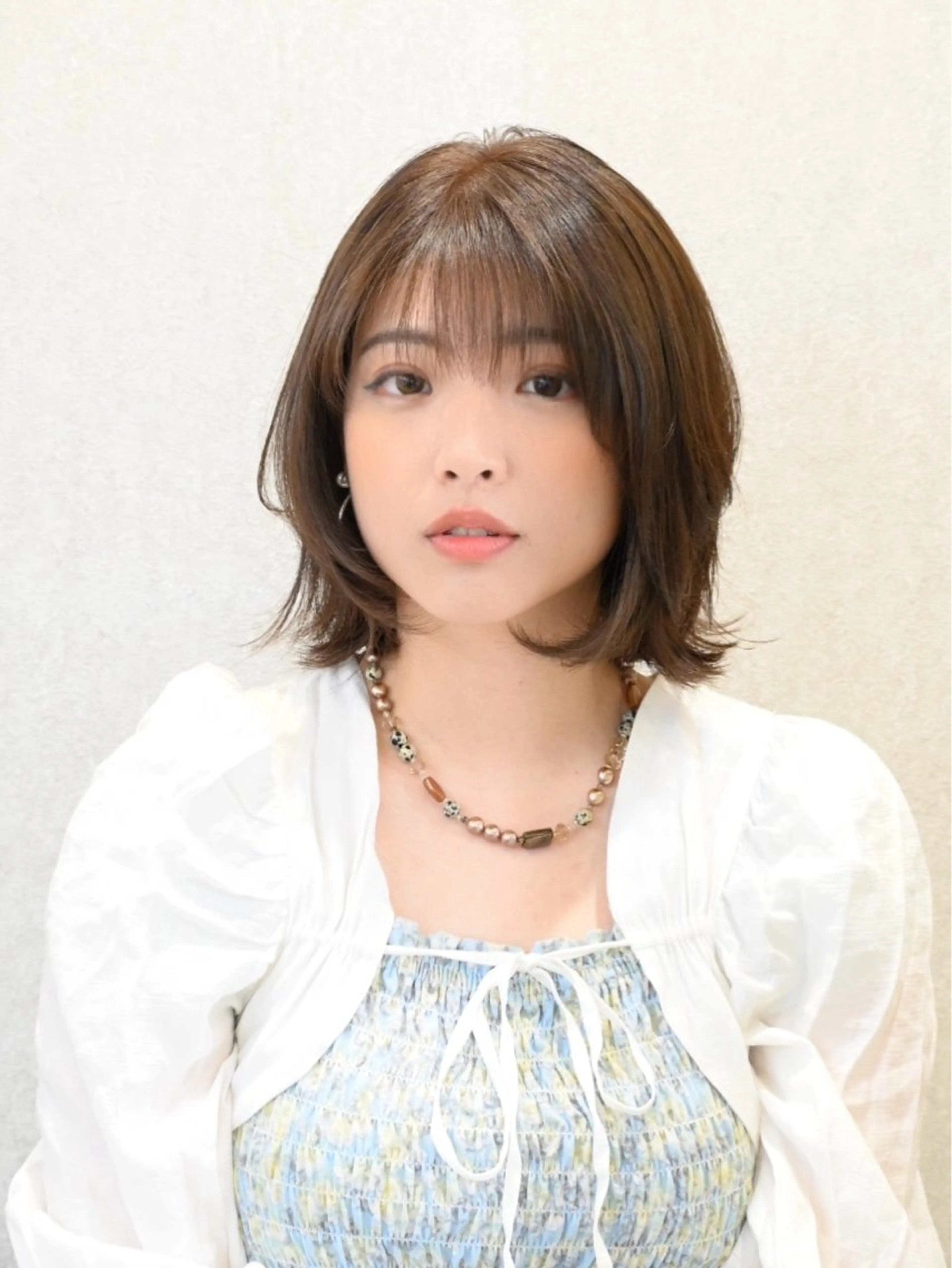 ミディアム カット ヘアカラー トリートメント 美髪⭐︎髪質改善 井上　康司のヘアスタイル