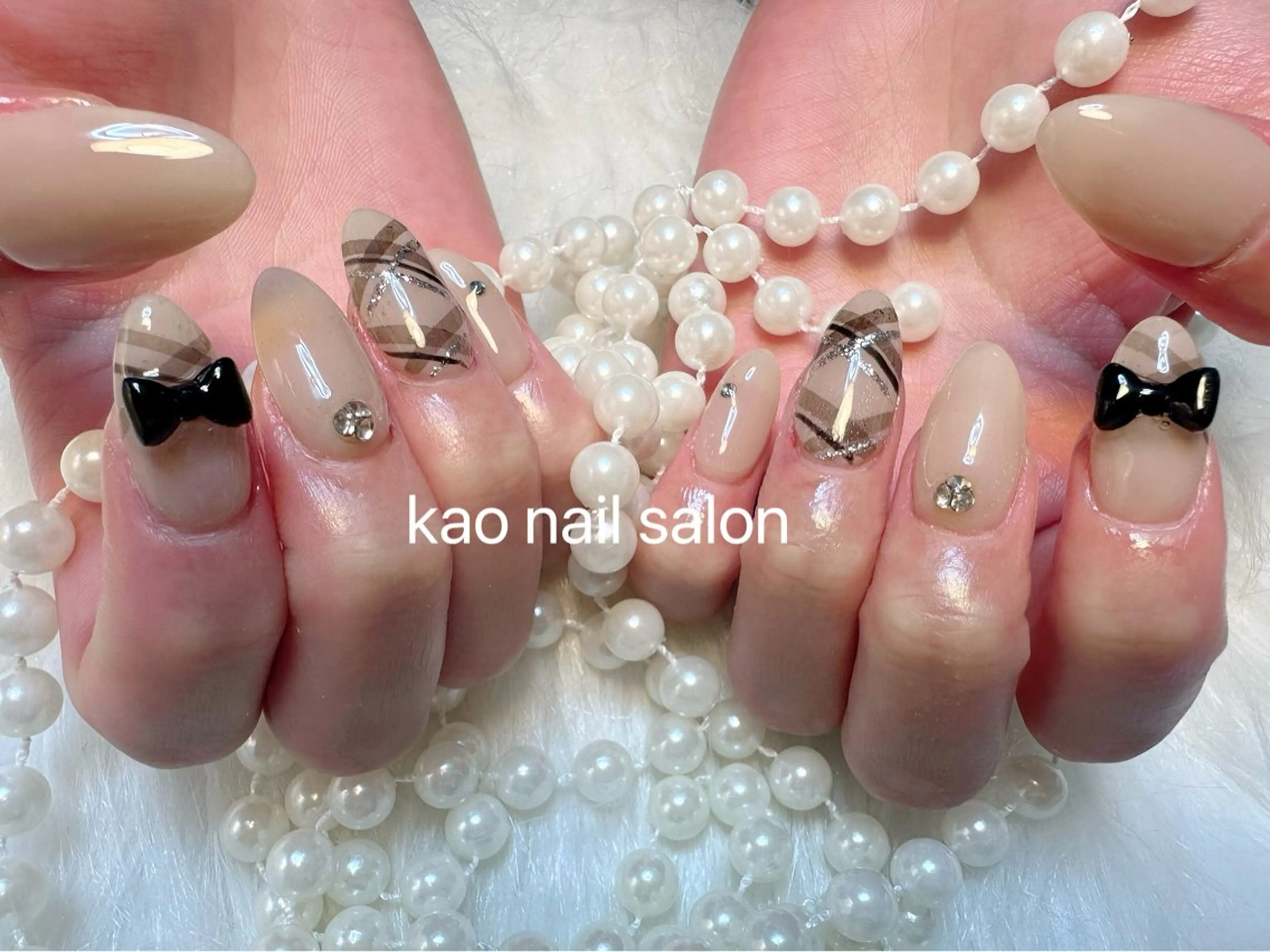 ネイル チークネイル 長さ出し フレンチネイル ジェルネイル ガラスフレンチ ハンドネイル kao nail マグネット/長さだしのネイルデザイン