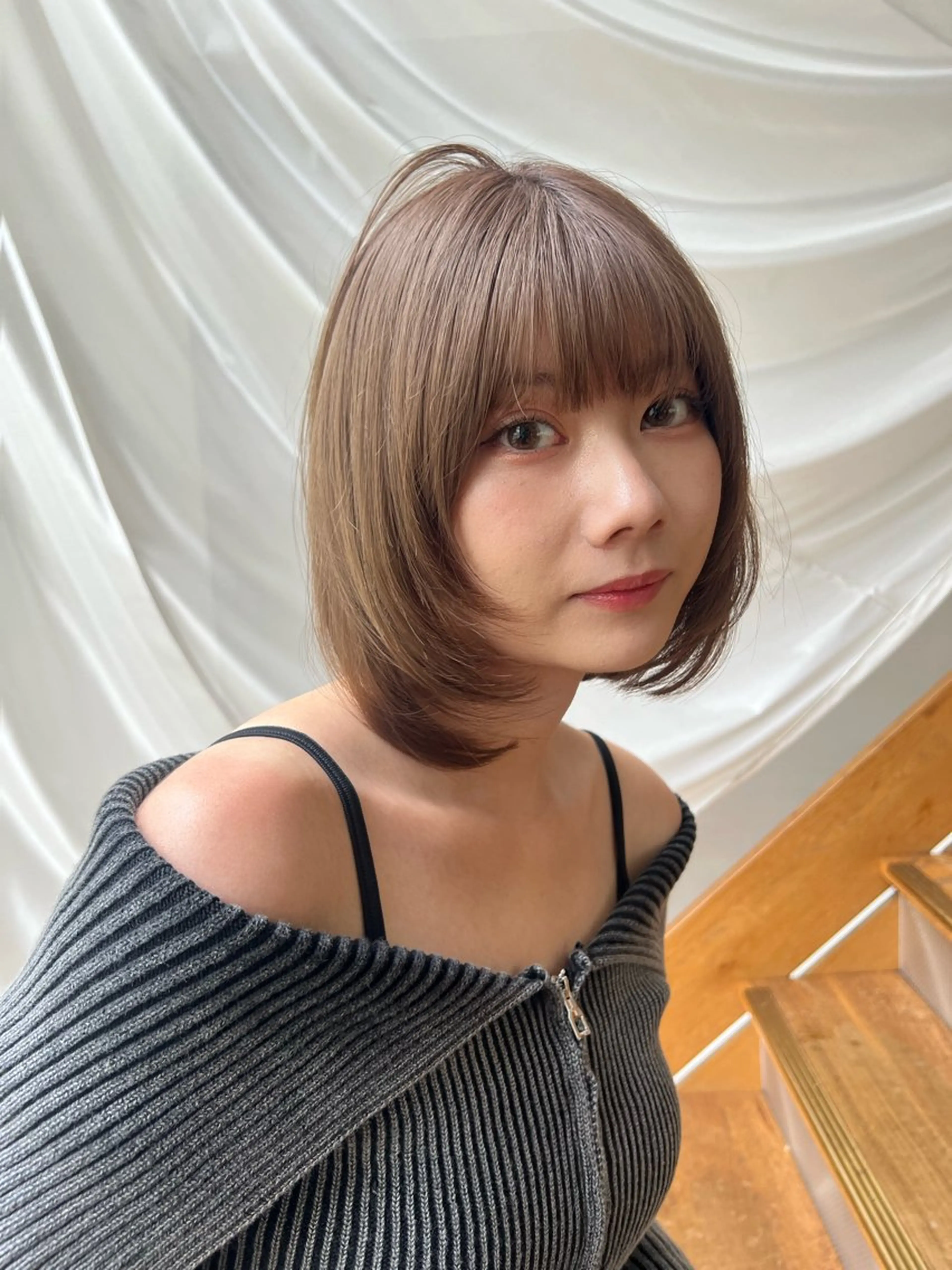 ミディアム カット 縮毛矯正 望月威吹/表参道/レ イヤー/似合わせのヘアスタイル