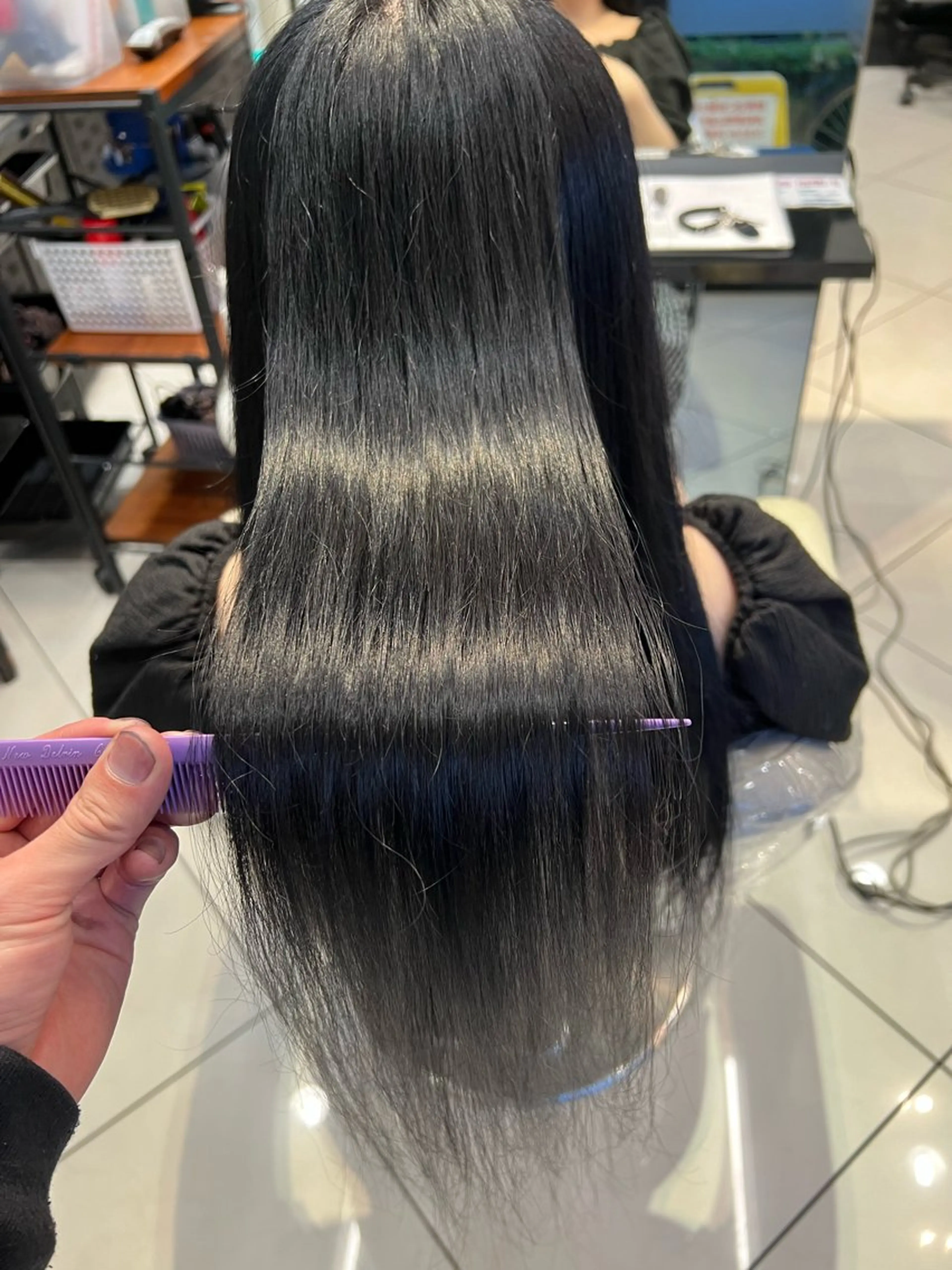 ロング カラー ハイライトカラー ハイライト 髪質改善 縮毛矯正 トリートメント 【似合わせカラー】 西口嶺河のヘアスタイル