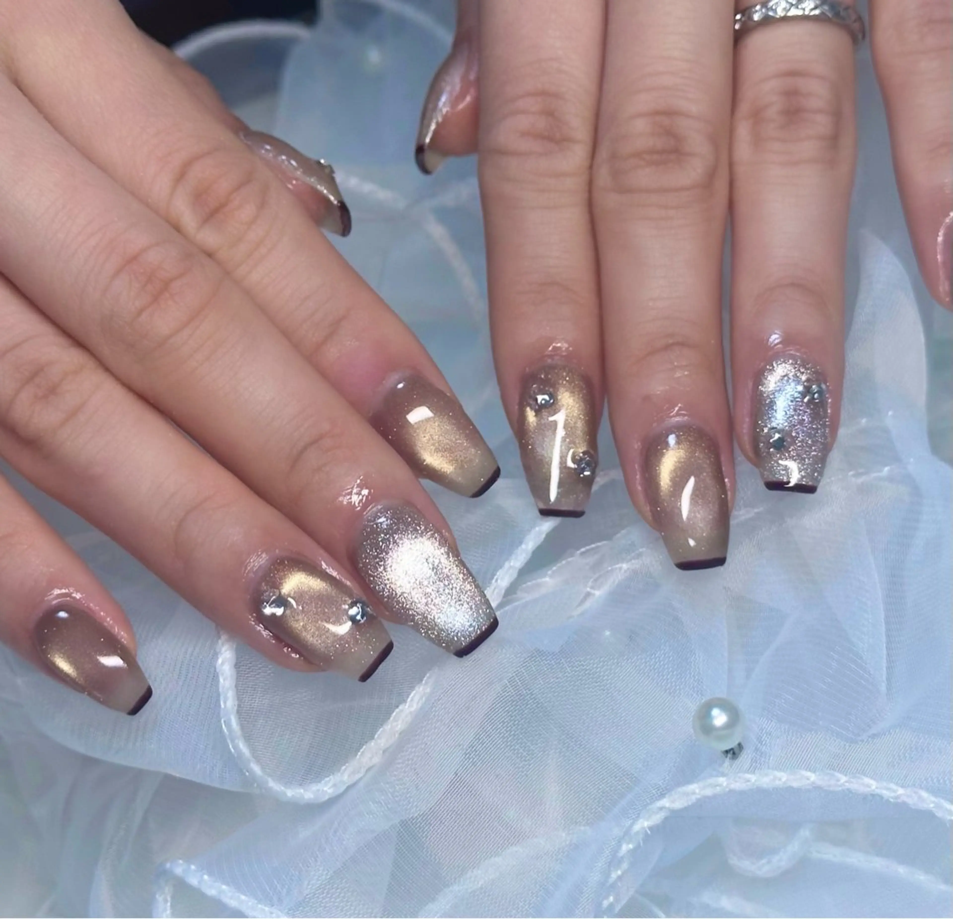 ネイル フラッシュネイル フラッシュマグ ハンドネイル Cham Haruneのネイルデザイン