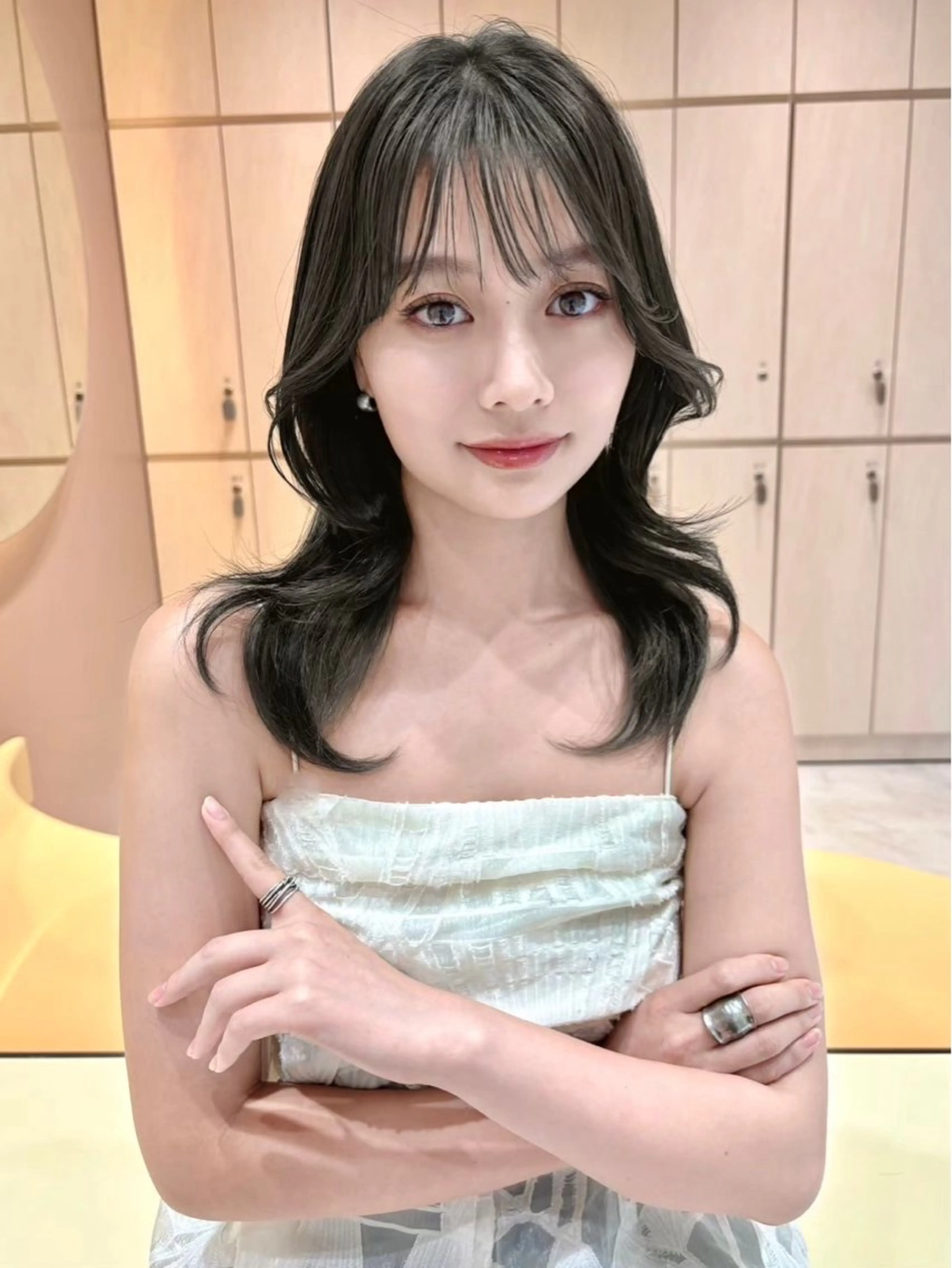 セミロング レイヤーカット ボブ/縮毛矯正/美髪 髪質改善/大和田拓夢のヘアスタイル