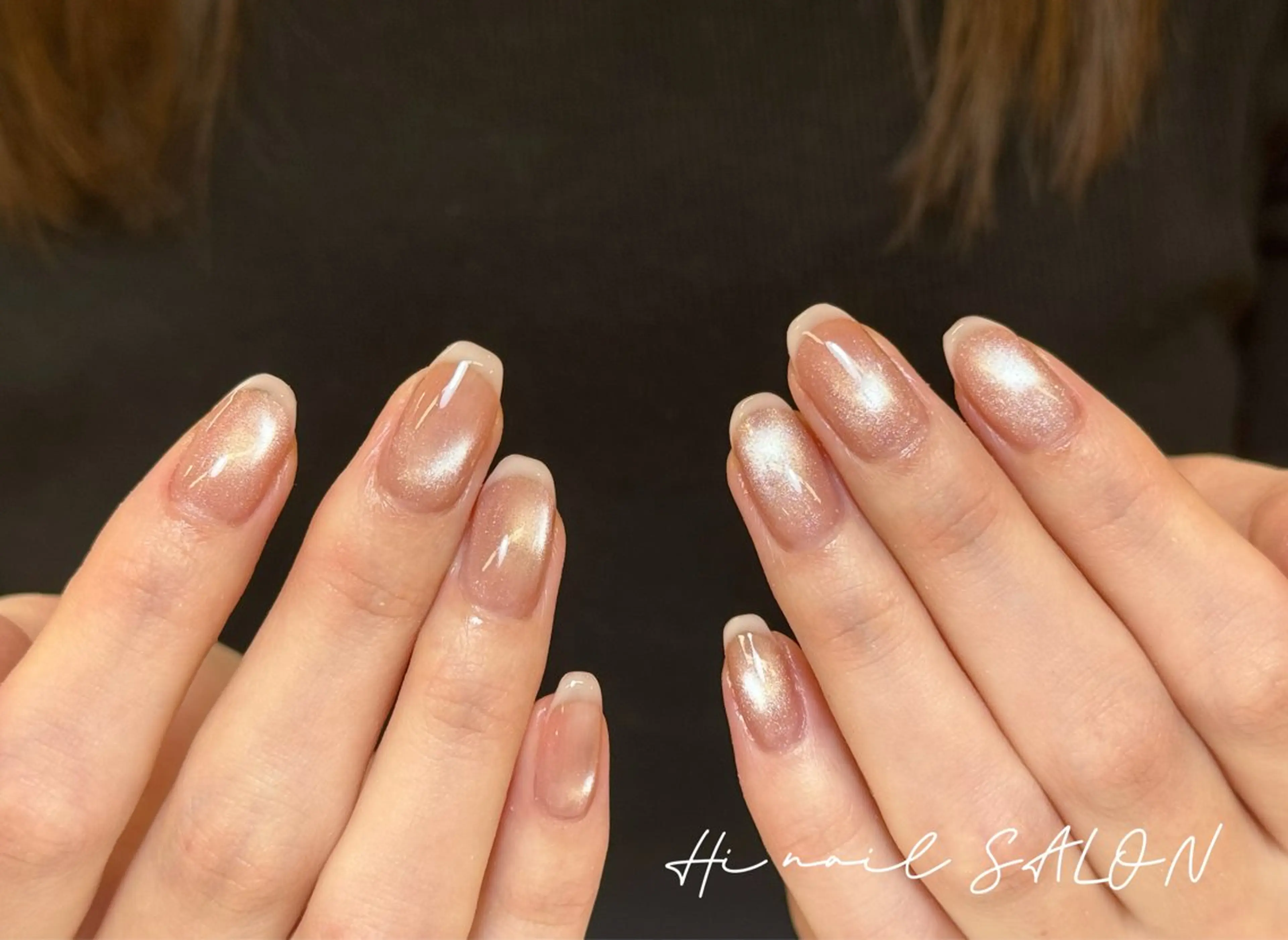 ネイル チークネイル フレンチネイル 韓国ネイル マグネットネイル 持ち込み ハンドネイル Hi nail🎀 池袋kozueのネイルデザイン