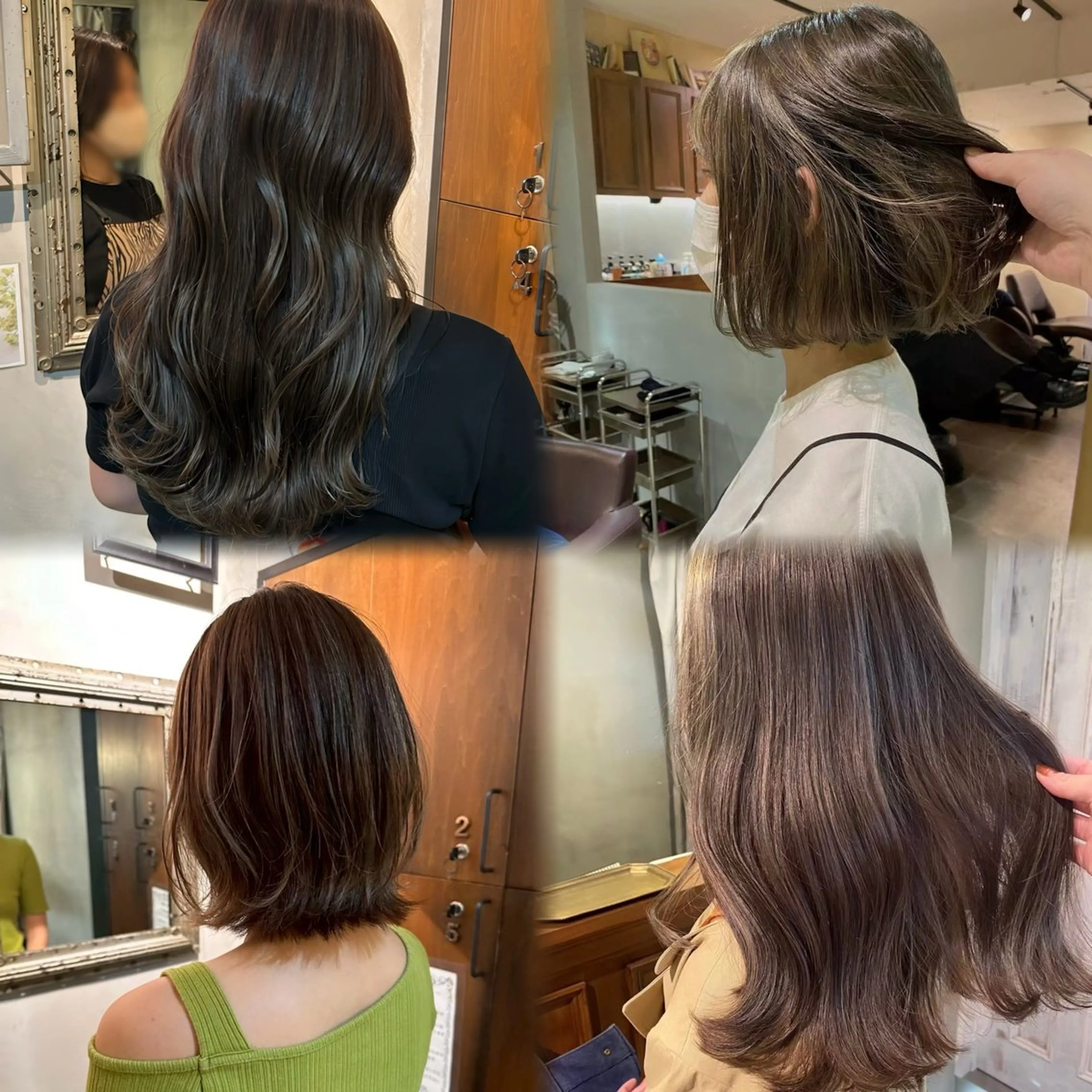 セミロング perm/color mana🎀🤍のヘアスタイル