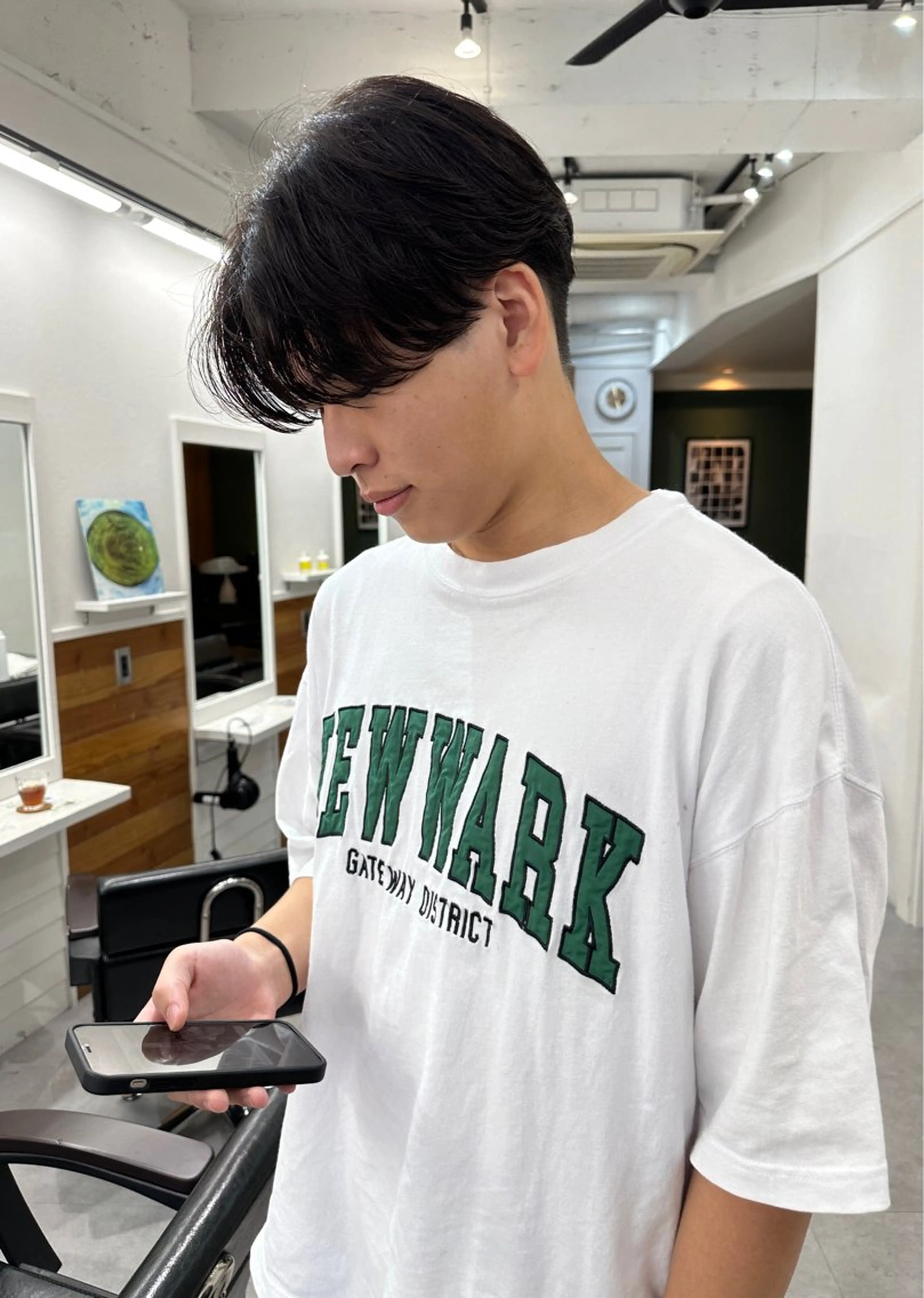 ミディアム パーマ メンズ カット パーマ グランジヘア 無造作ヘアHYUGAのヘアスタイル