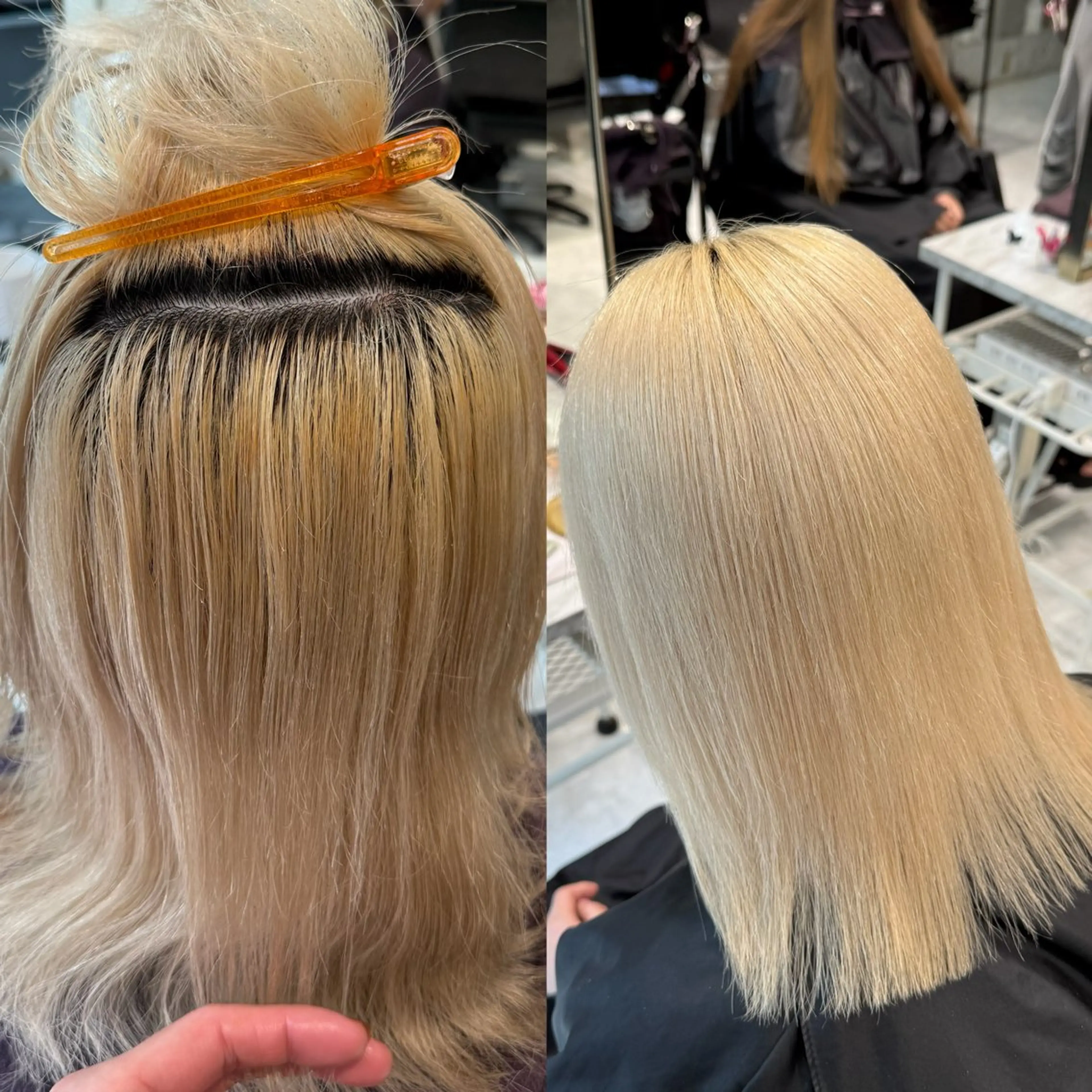 ロング カラー ベージュカラー ブリーチ ブロンド ミルクティーベージュ ピンクカラー ヘアカラー ハイトーン特化/ 複雑履歴修正/拓真のヘアスタイル