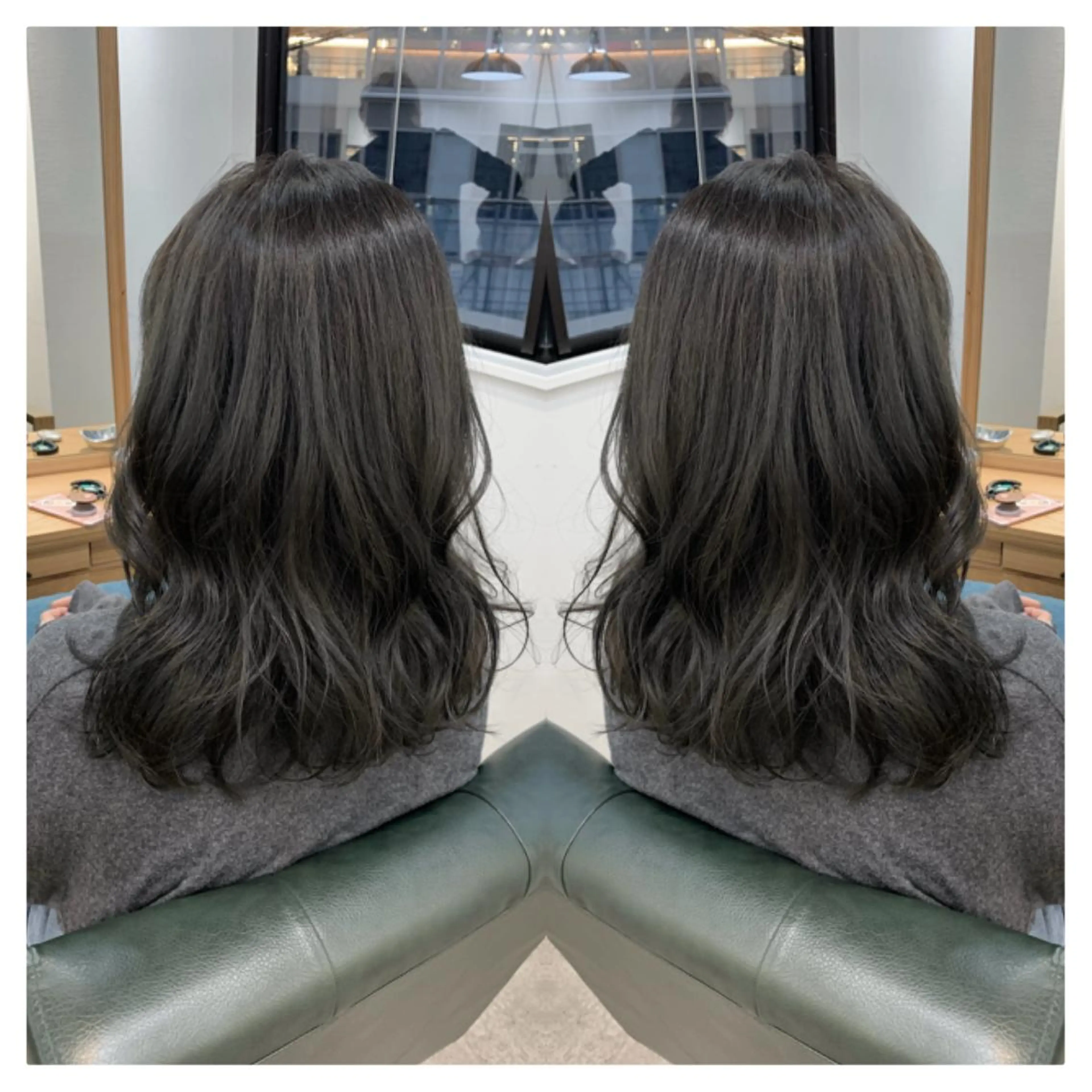 ミディアム カラー カット ヘアカラー トリートメント 村山 茉衣のヘアスタイル