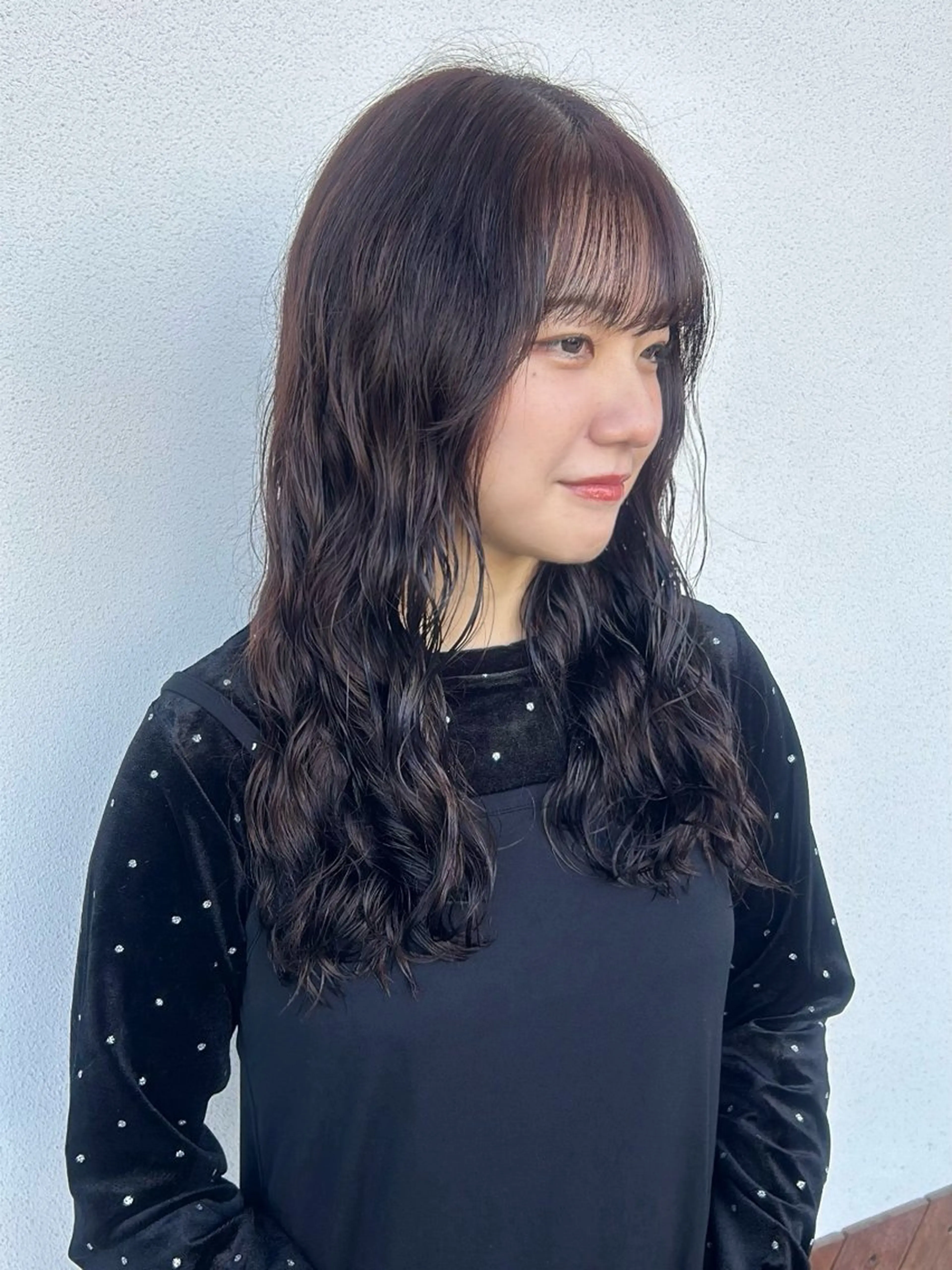 ロング カラー パーマ カット パーマ トリートメント ルプラボウ  藤原 千紗のヘアスタイル