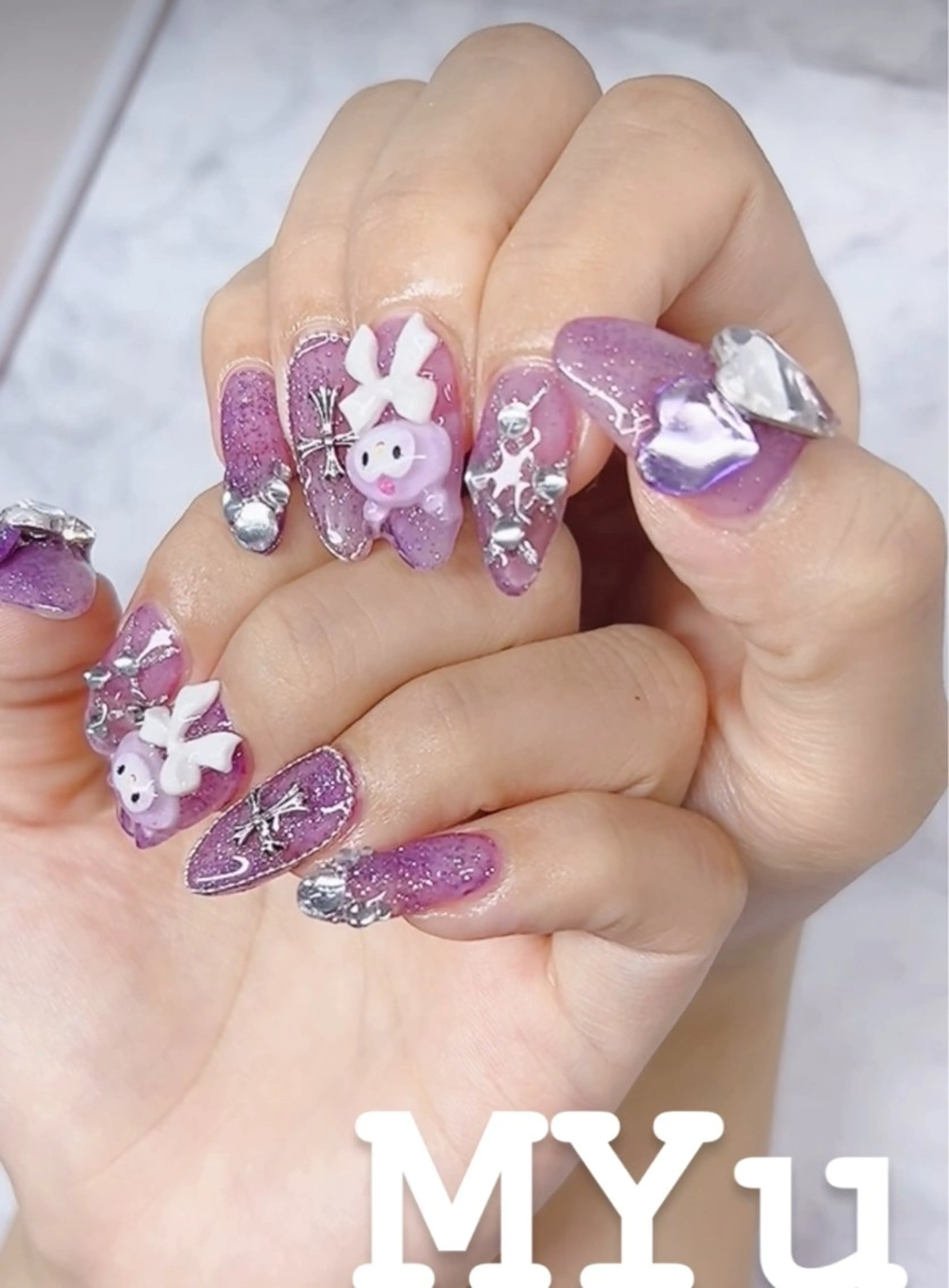 ネイル 長さ出し MYu Beauty Salon YURIのネイルデザイン