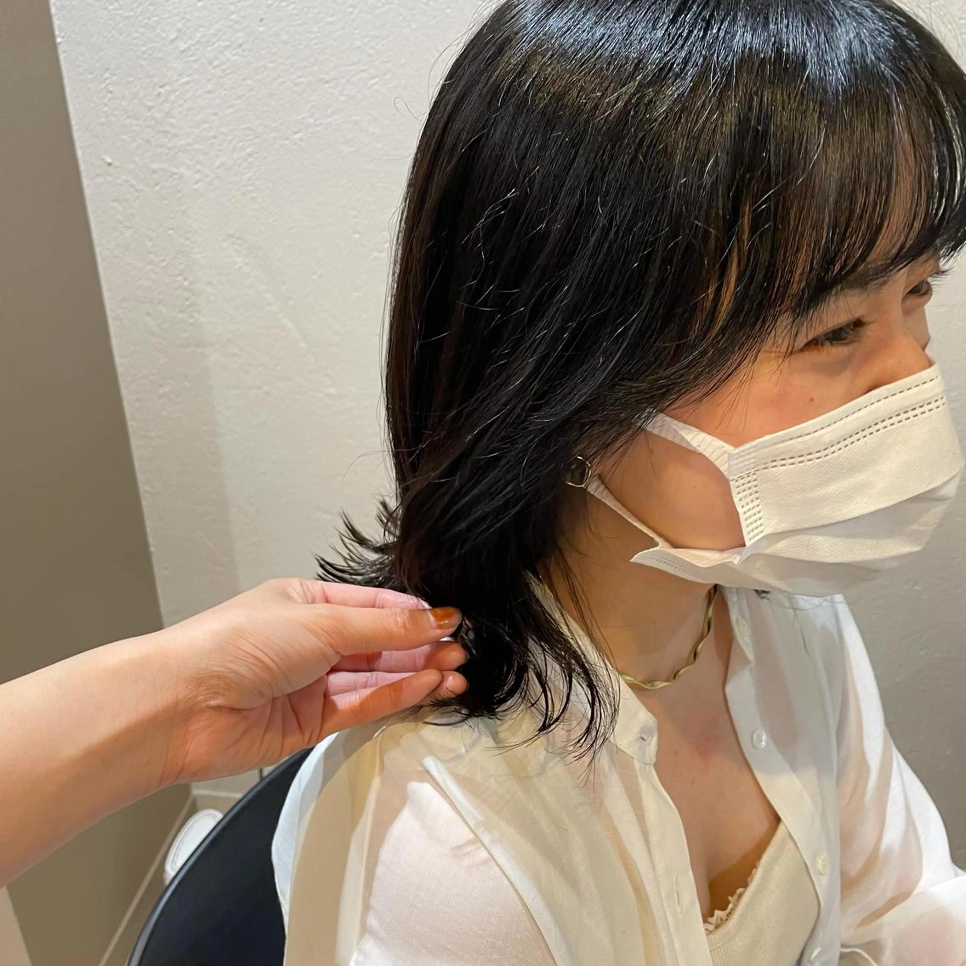 カラー カット 韓国レイヤーカット 🫧大阪梅田レイヤーのヘアスタイル