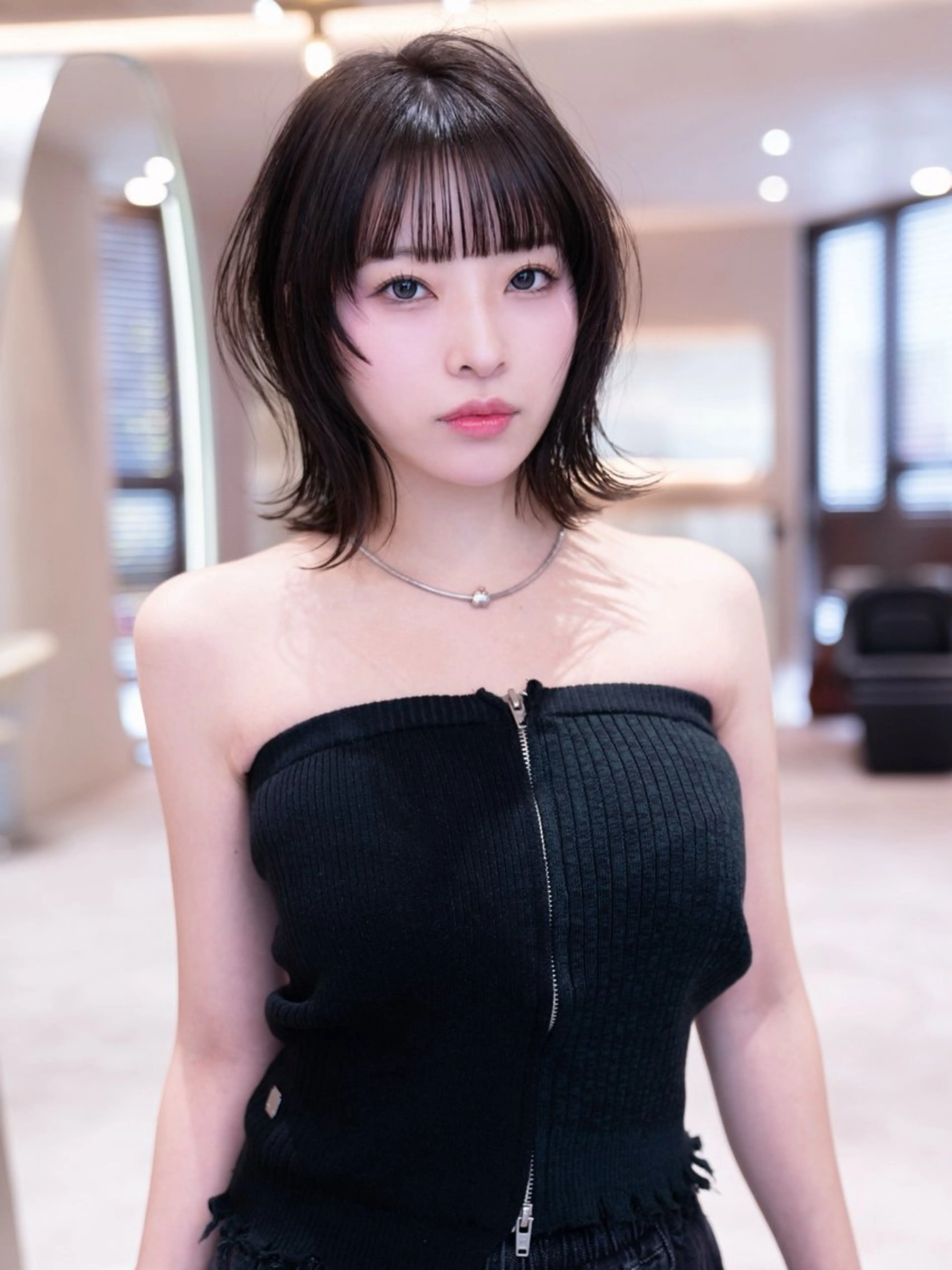 ミディアム カラー カット ヘアカラー トリートメント 渋谷/レイヤーボブ・ 韓国ボブ特化/楓のヘアスタイル