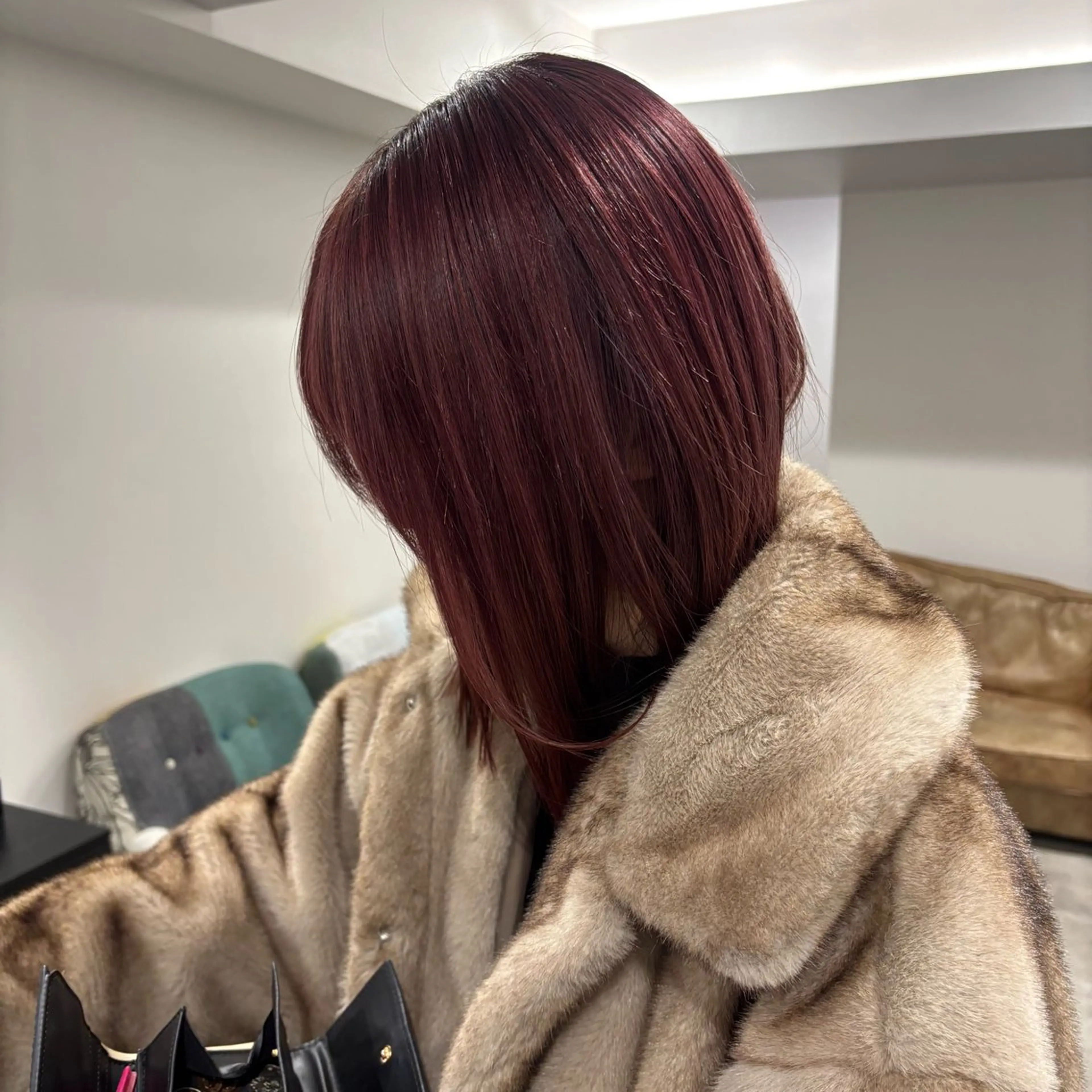 ミディアム カラー ブリーチ ピンクカラー カット ヘアカラー ブリーチ無しダブル カラー / LINAのヘアスタイル