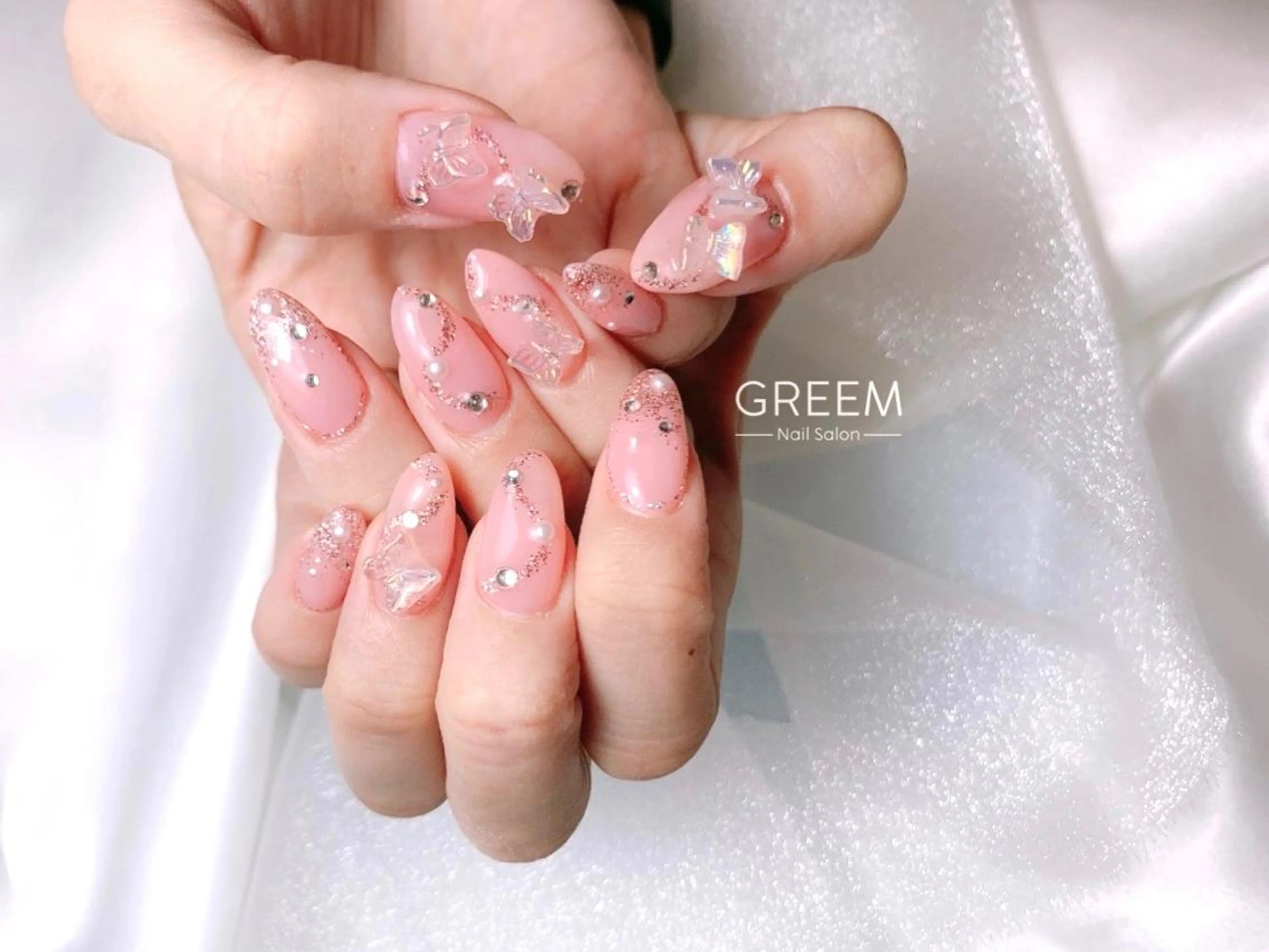 ネイル 韓国ネイル ピンク 夏ネイル GREEM グリームのネイルデザイン