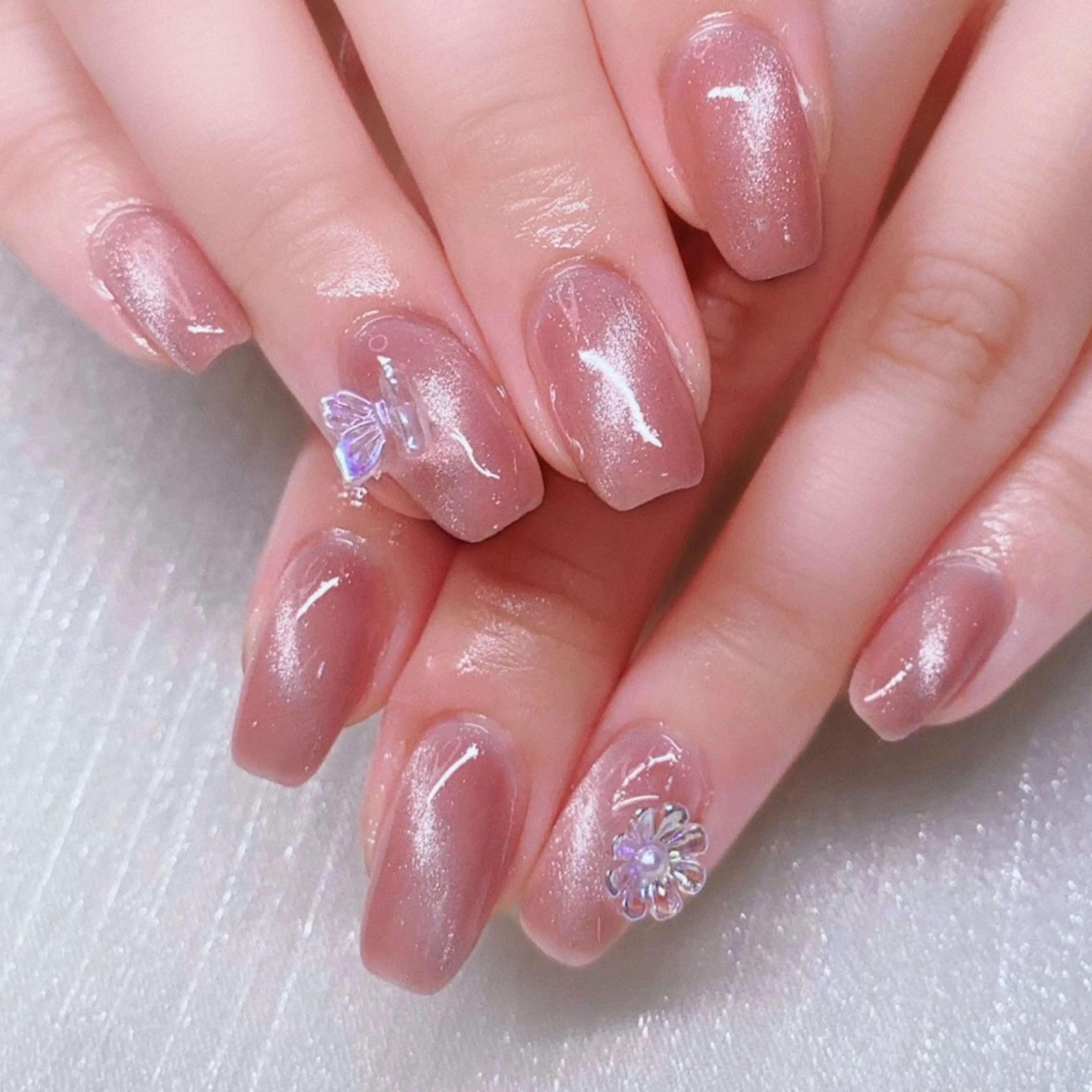 ネイル 長さ出し ストーンネイル ハンドネイル Nailist SUZU所属・Nailist suzuのネイルデザイン