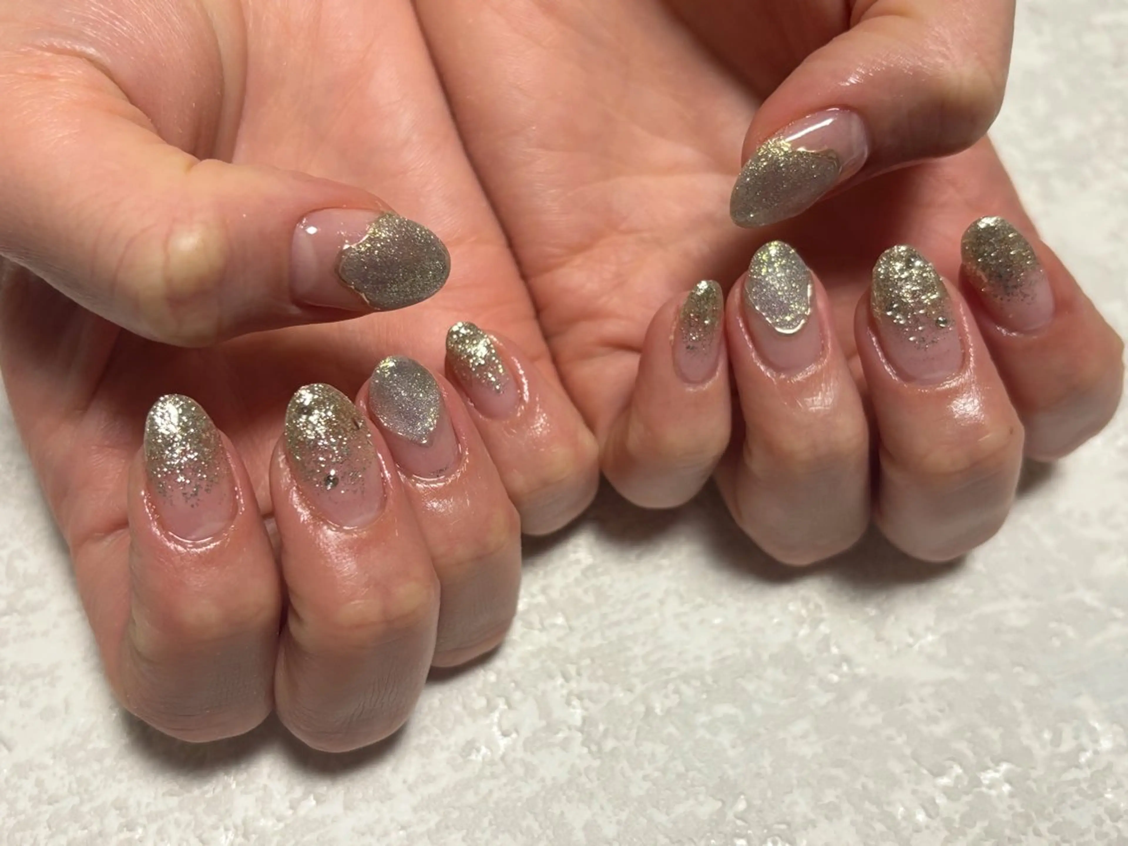 ネイル オーロラネイル フットネイル フレンチネイル ジェルネイル 韓国ネイル ハンドネイル kiki nail 二子玉川のネイルデザイン