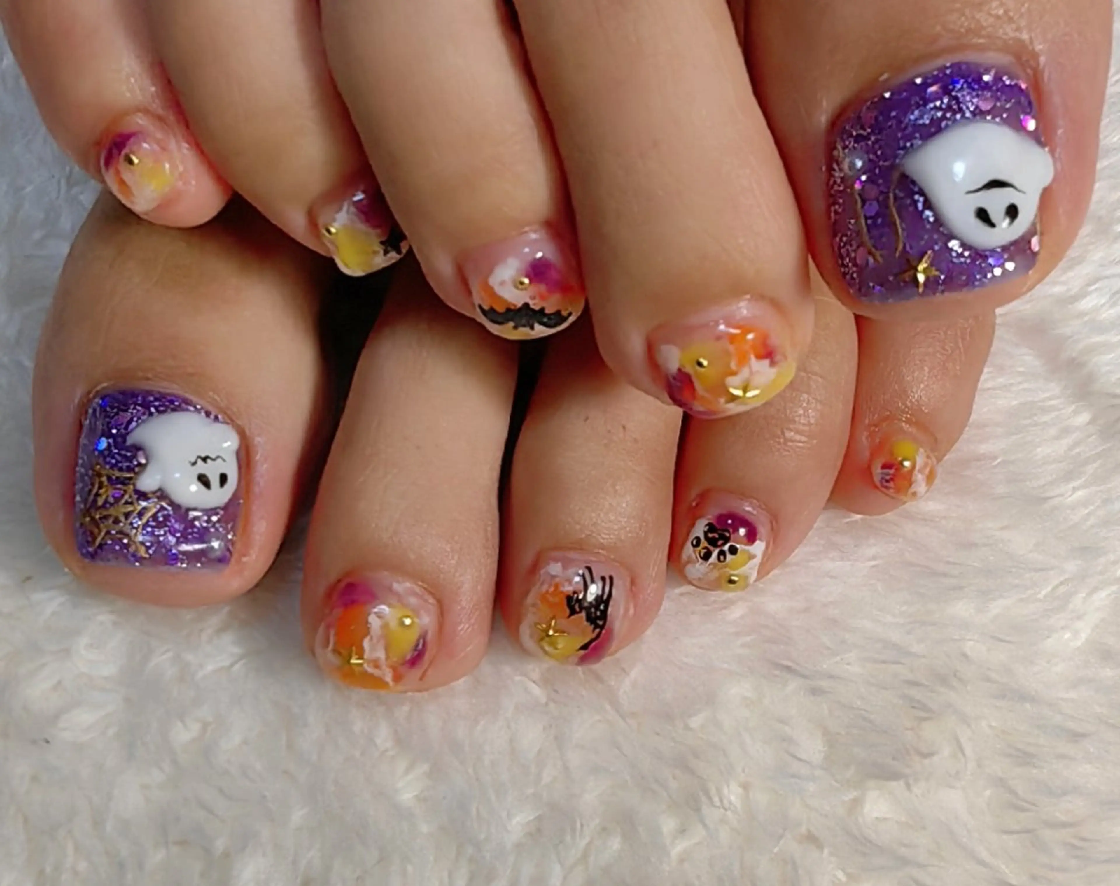 ネイル ハロウィン フットネイル reve あやののネイルデザイン
