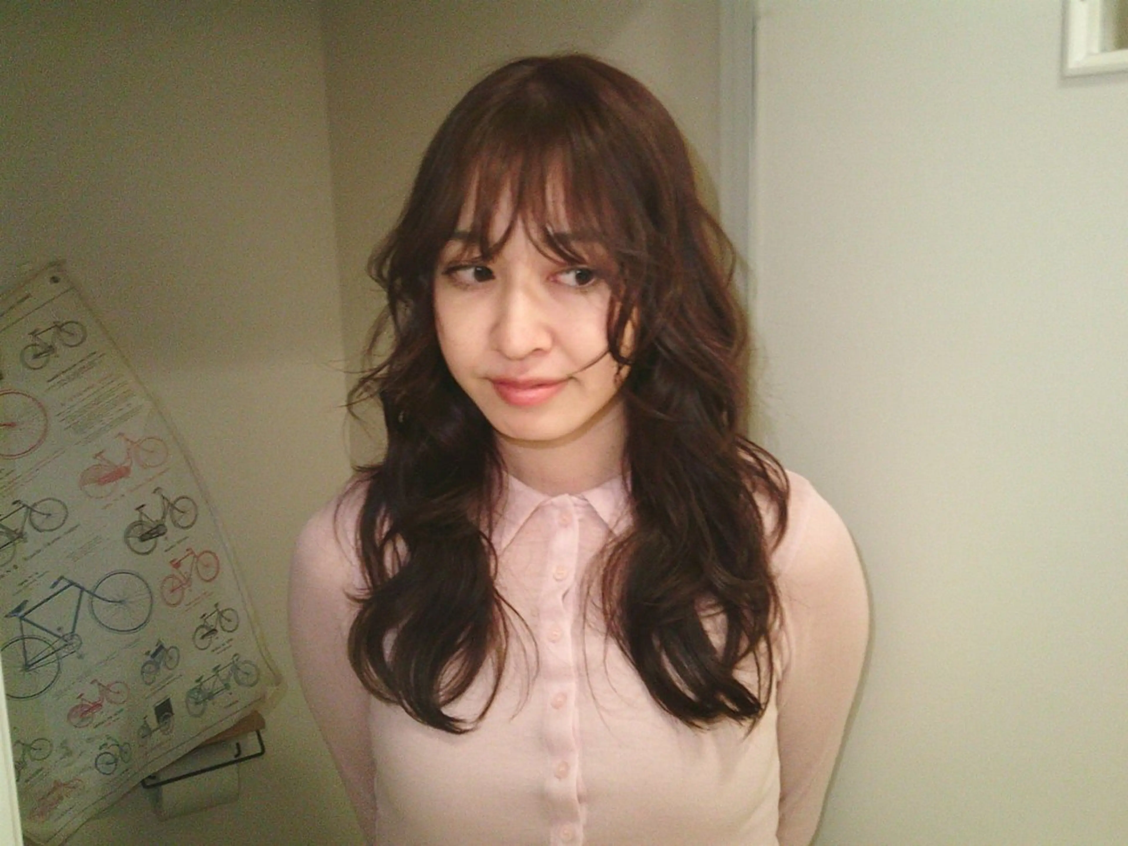 セミロング カラー セミロングパーマ オレンジ オレンジレッド レッドカラー ヘアカラー Anna⸝⸝⸝ഒ/ 二ュアンス/艶カラーのヘアスタイル