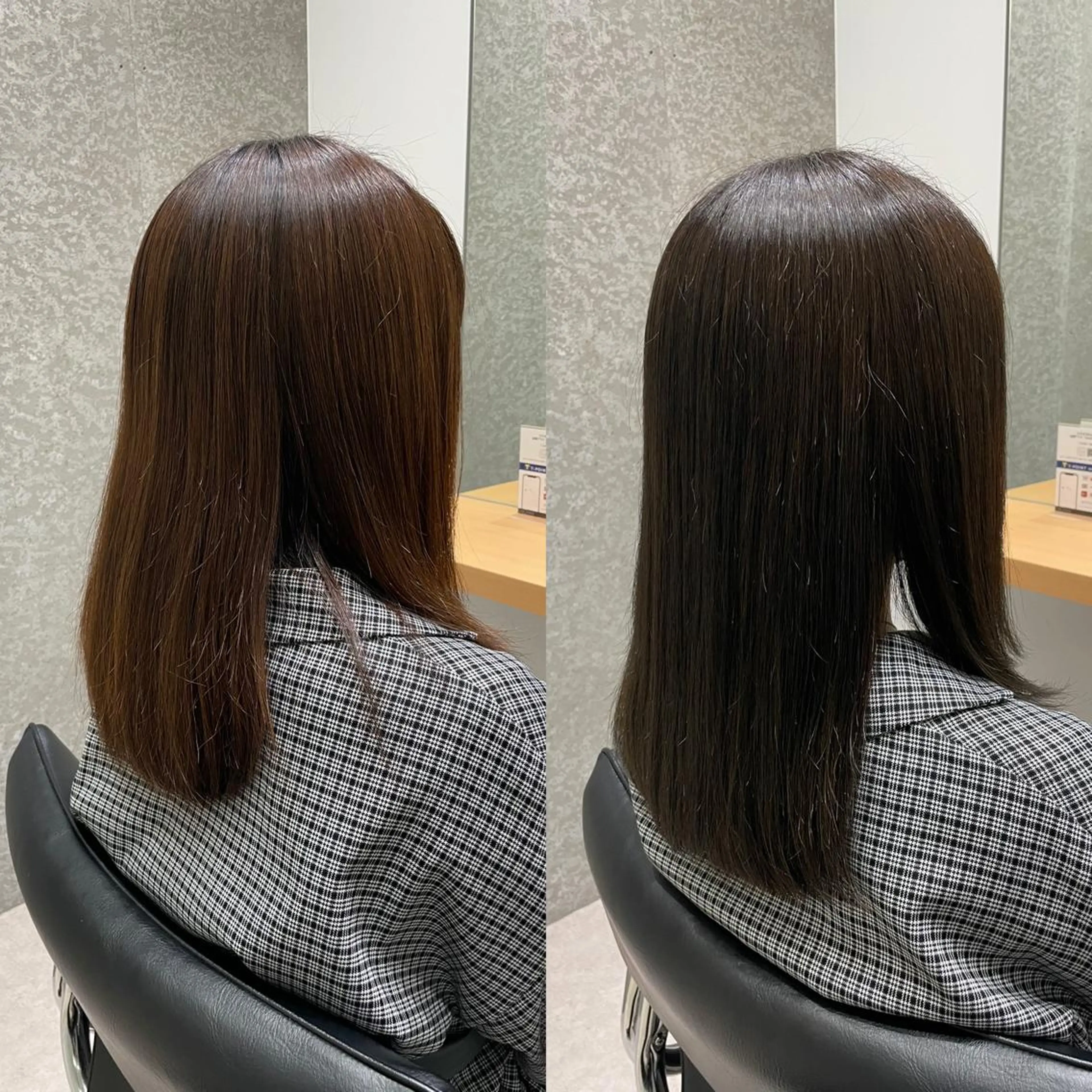 セミロング カラー 透明感カラー イルミナカラー トリートメント 髪質改善ヘアケア 艶髪特化/上田のヘアスタイル