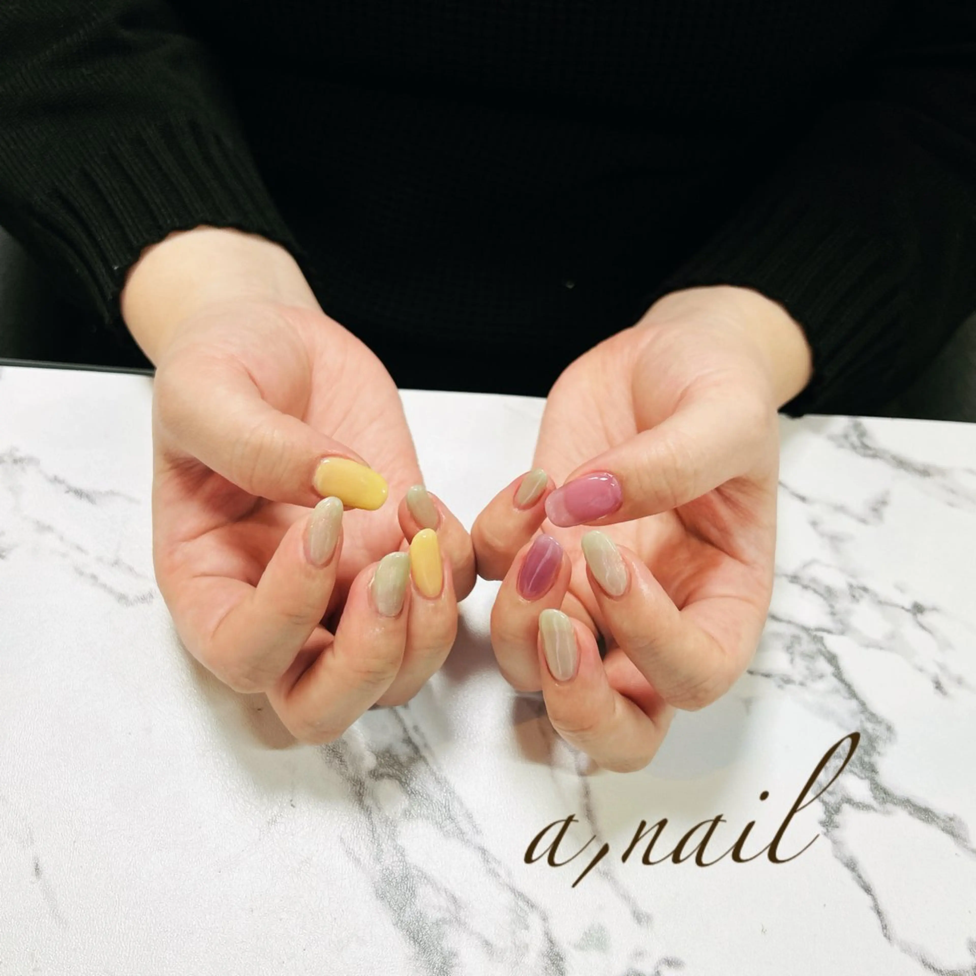 ネイル ジェルネイル パラジェル シンプルネイル 春ネイル ハンドネイル ネイルサロン エーネイルのネイルデザイン