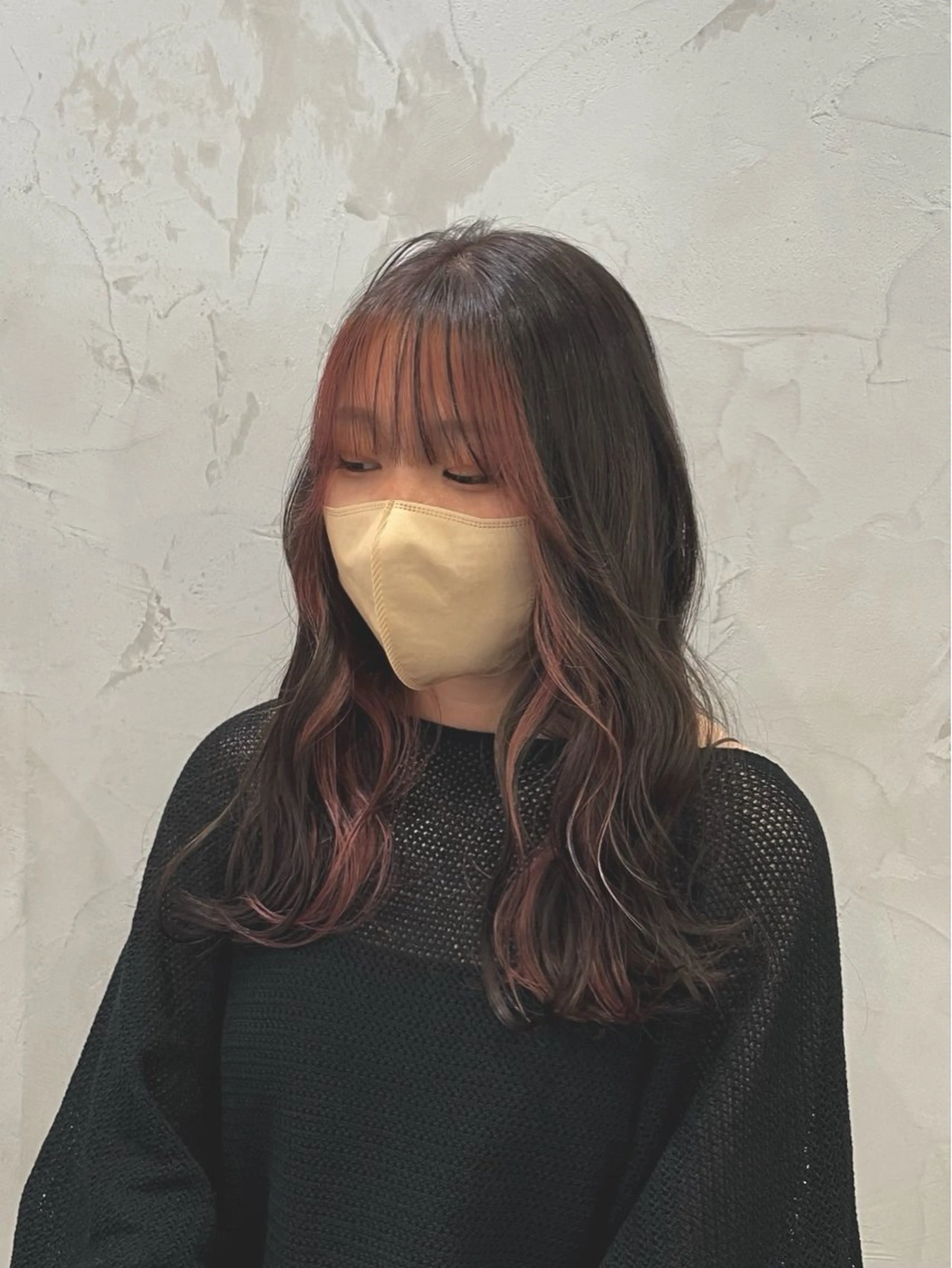 カラー ミストバング  フェイスフレーミング ハイトーンカラー MaisonHALU さくらのヘアスタイル