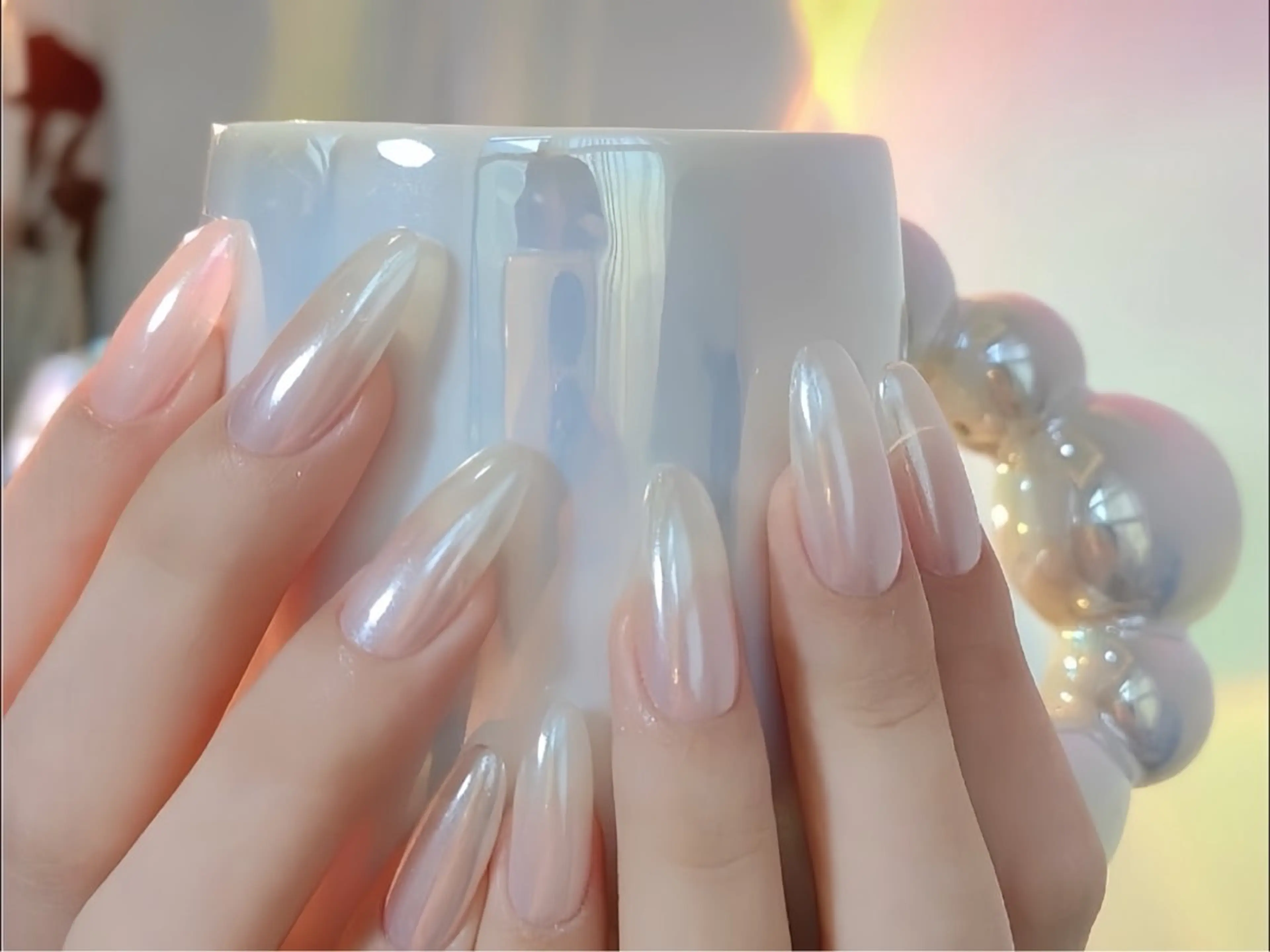 ネイル アートネイル ガーリー 韓国ネイル 持ち込み ニュアンスネイル Rin Nail 新大久保店のネイルデザイン