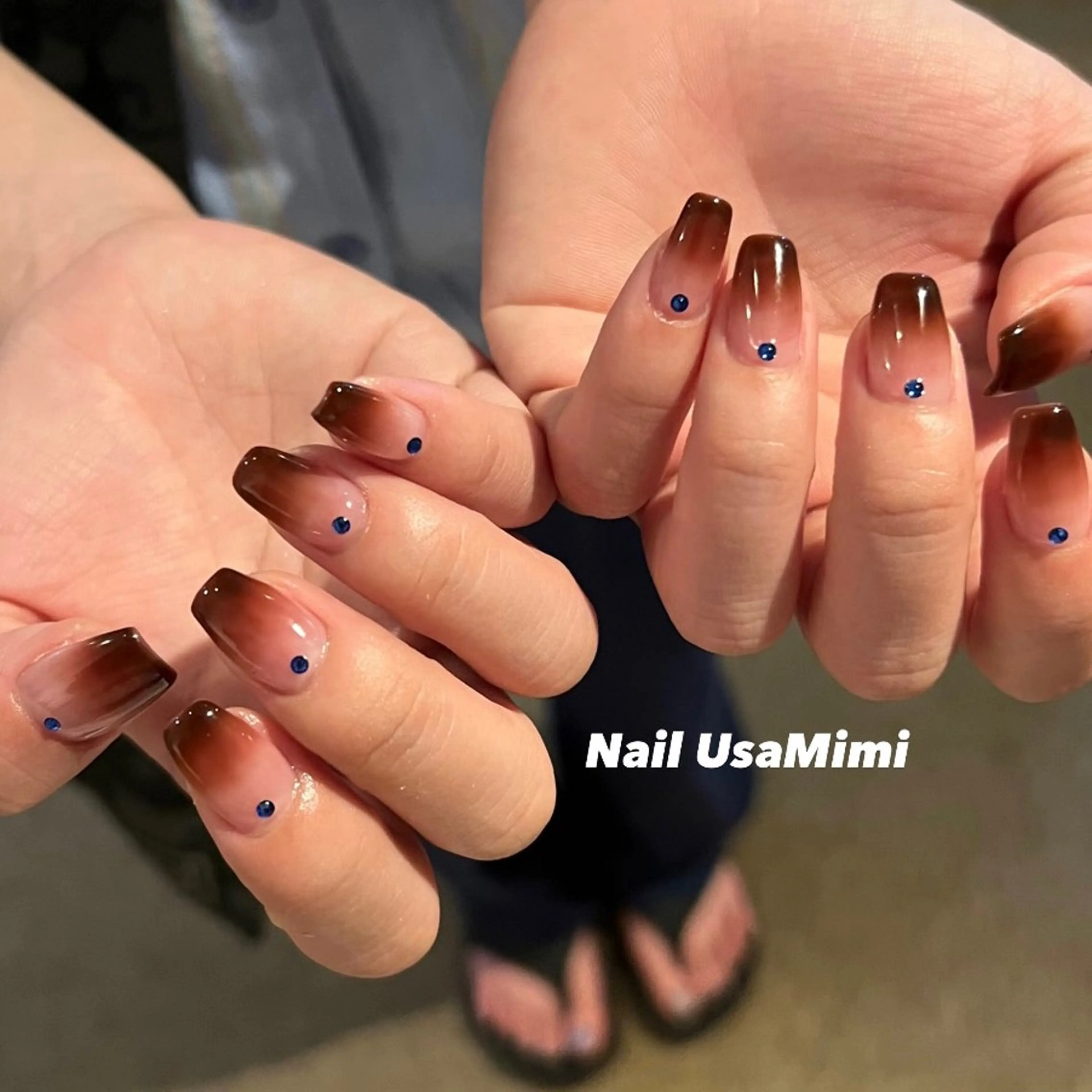 ネイル フットネイル ジェルネイル マグネットネイル 持ち込み ニュアンスネイル 本町ネイルNail UsaMimiのネイルデザイン