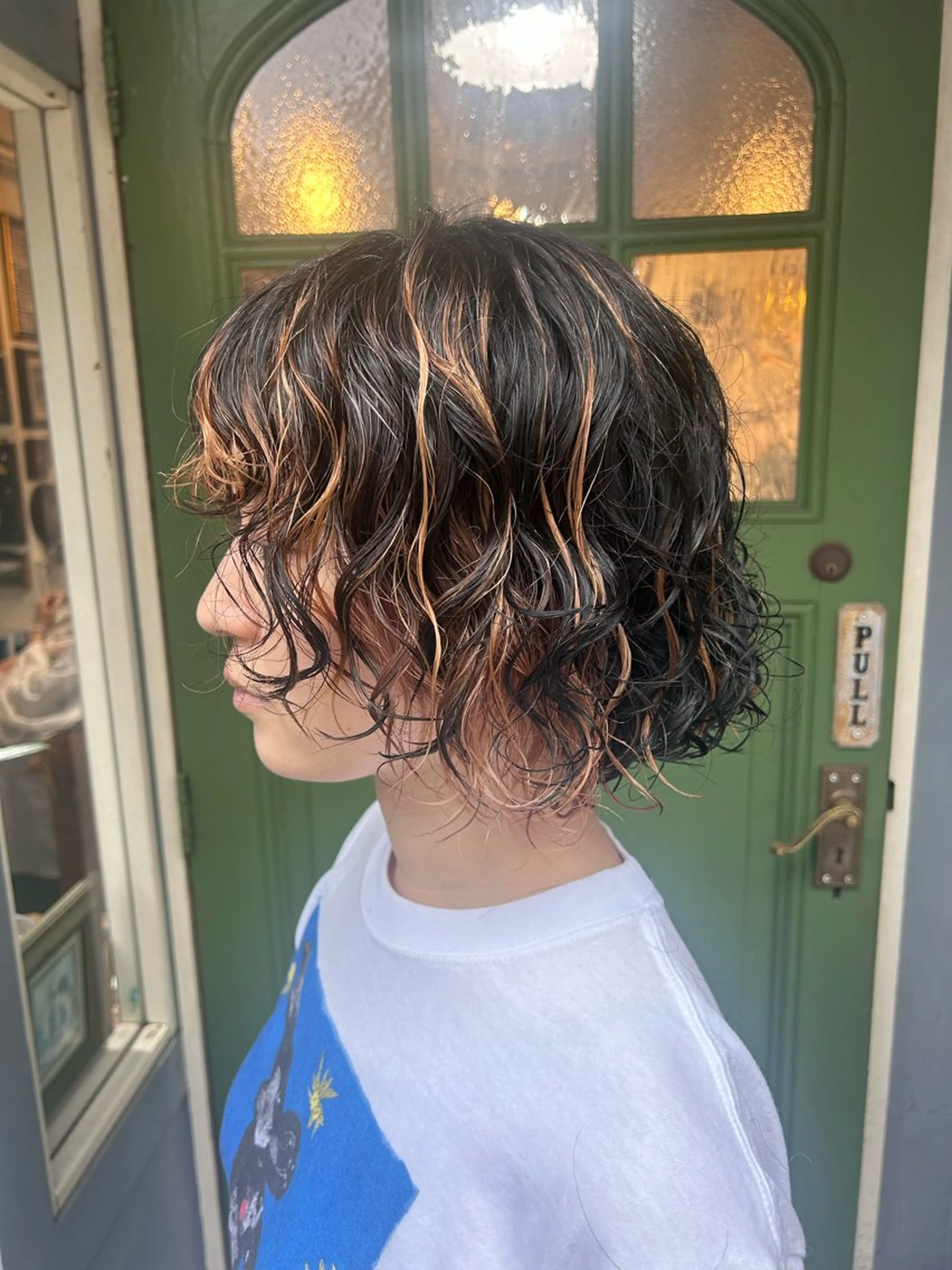 ショート パーマ カット パーマ トリートメント 清水千優/パーマ/透 明感カラー/メンズのヘアスタイル