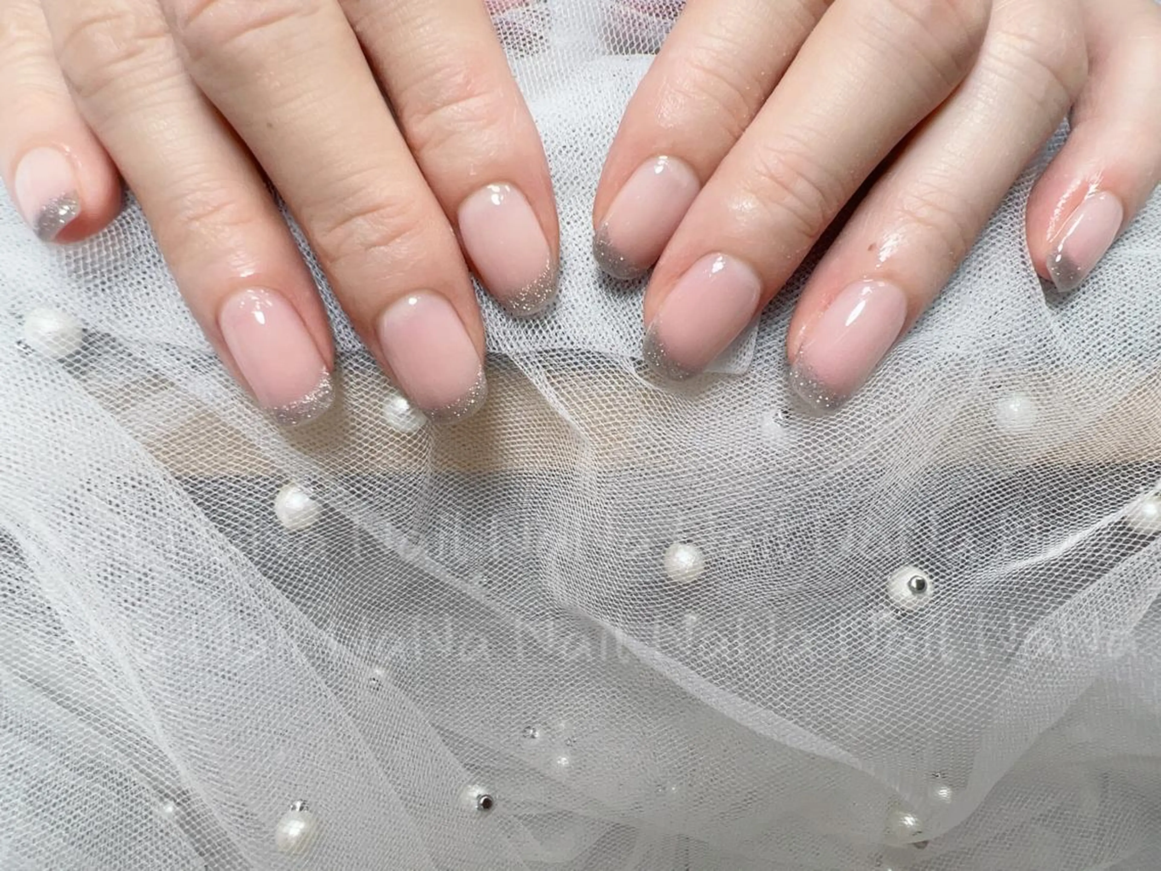 ショート カラー ネイル フレンチネイル マグネットネイル マグネットフレンチ ハンドネイル Nail NaNaのネイルデザイン