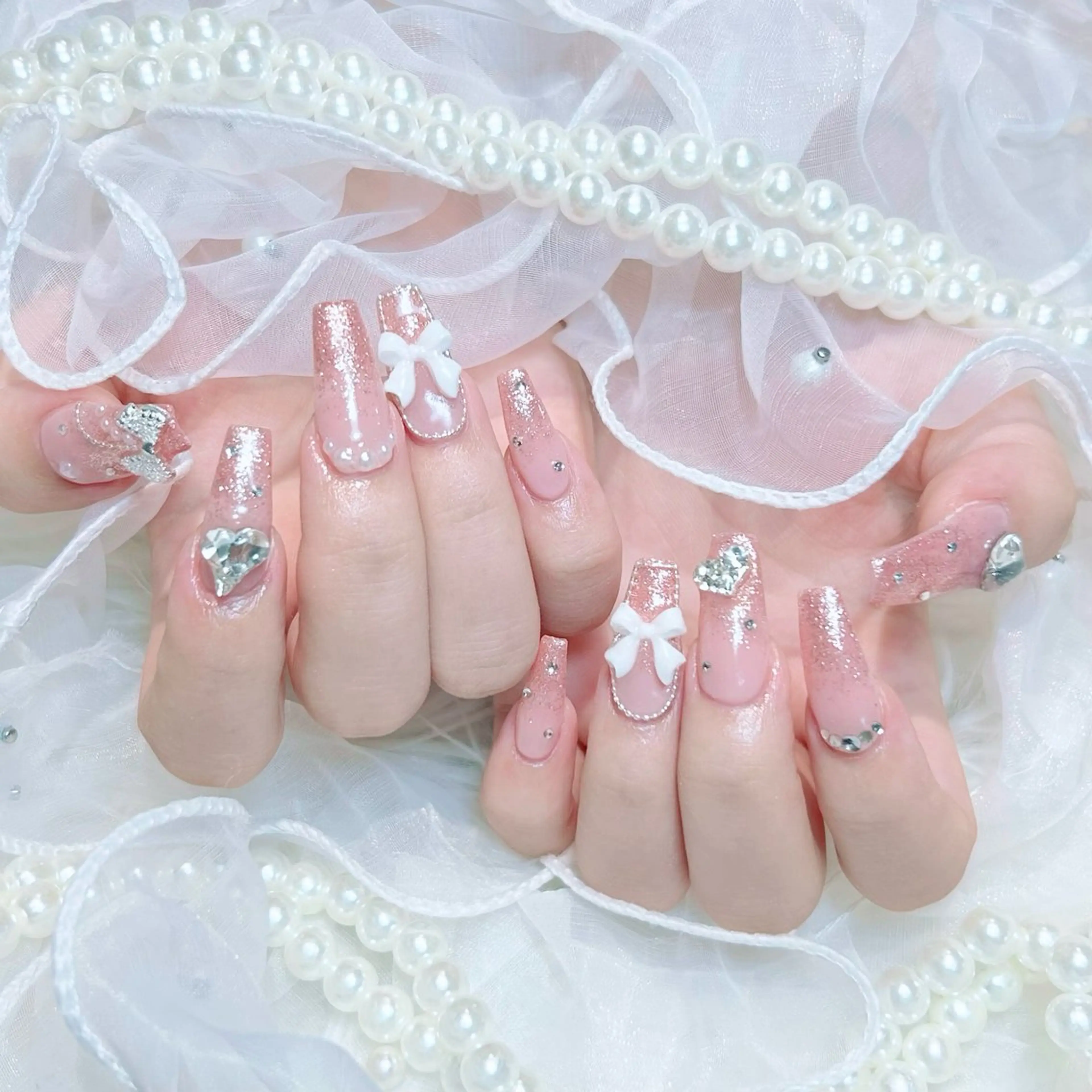 【Jr】オフなし⭐️チップ長さ出し10本ワンカラーorラメグラ＋90分パーツつけ放題の写真