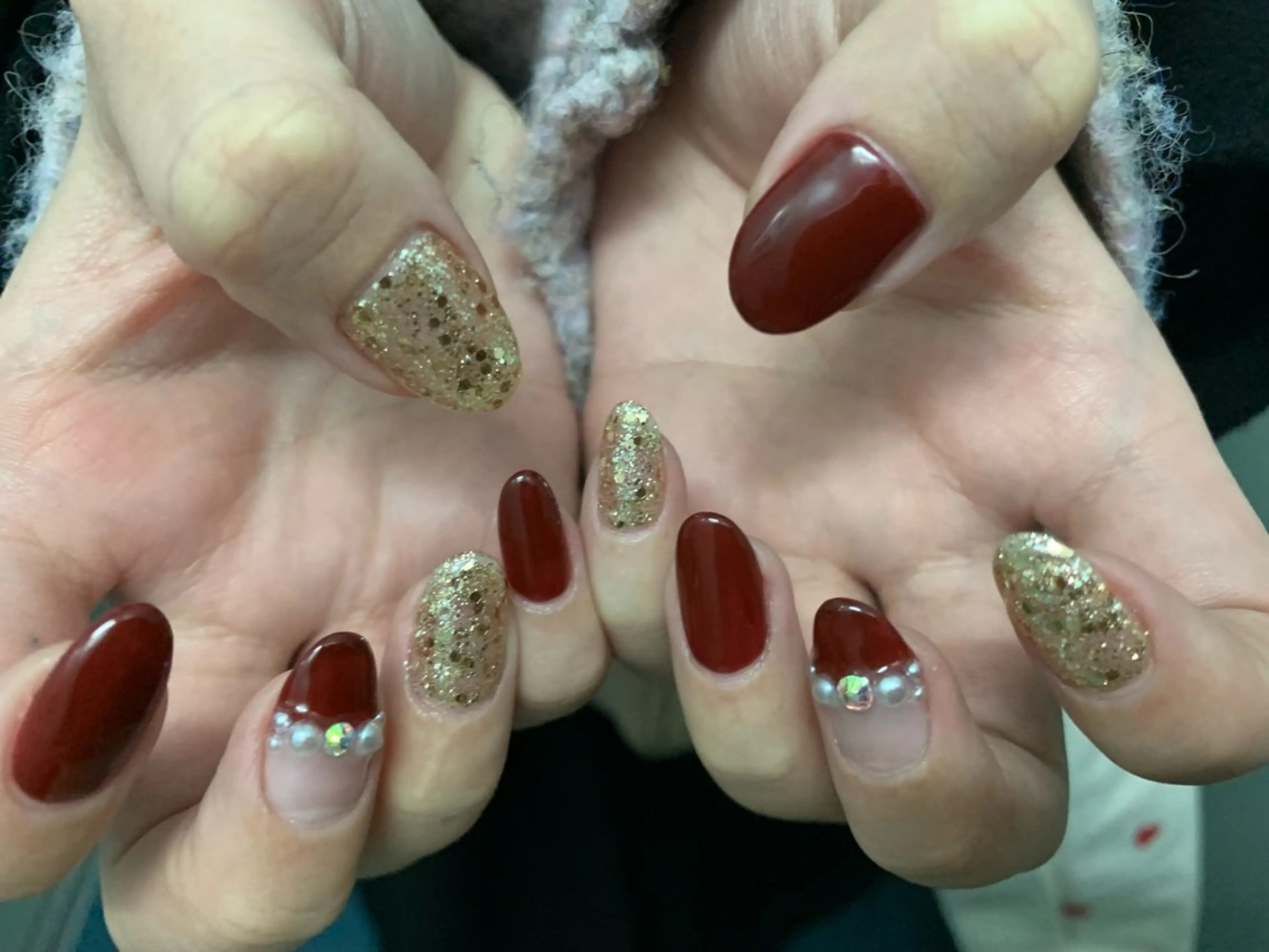 ネイル ラメ(グリッター) 持ち込み シンプルネイル Amoureuse Akiのネイルデザイン